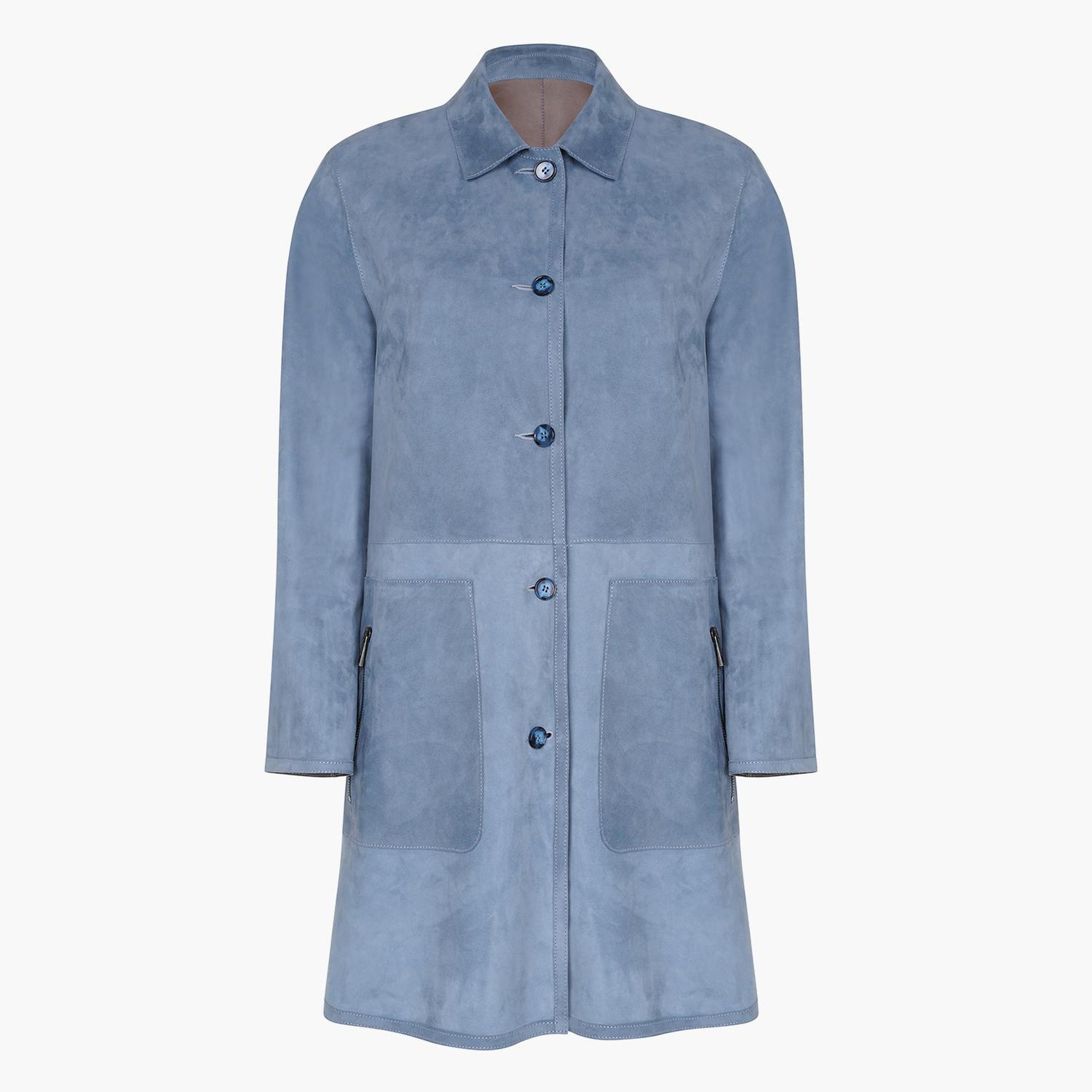 Simonetta Kadın Çift Taraflı Süet Deri Pardösü