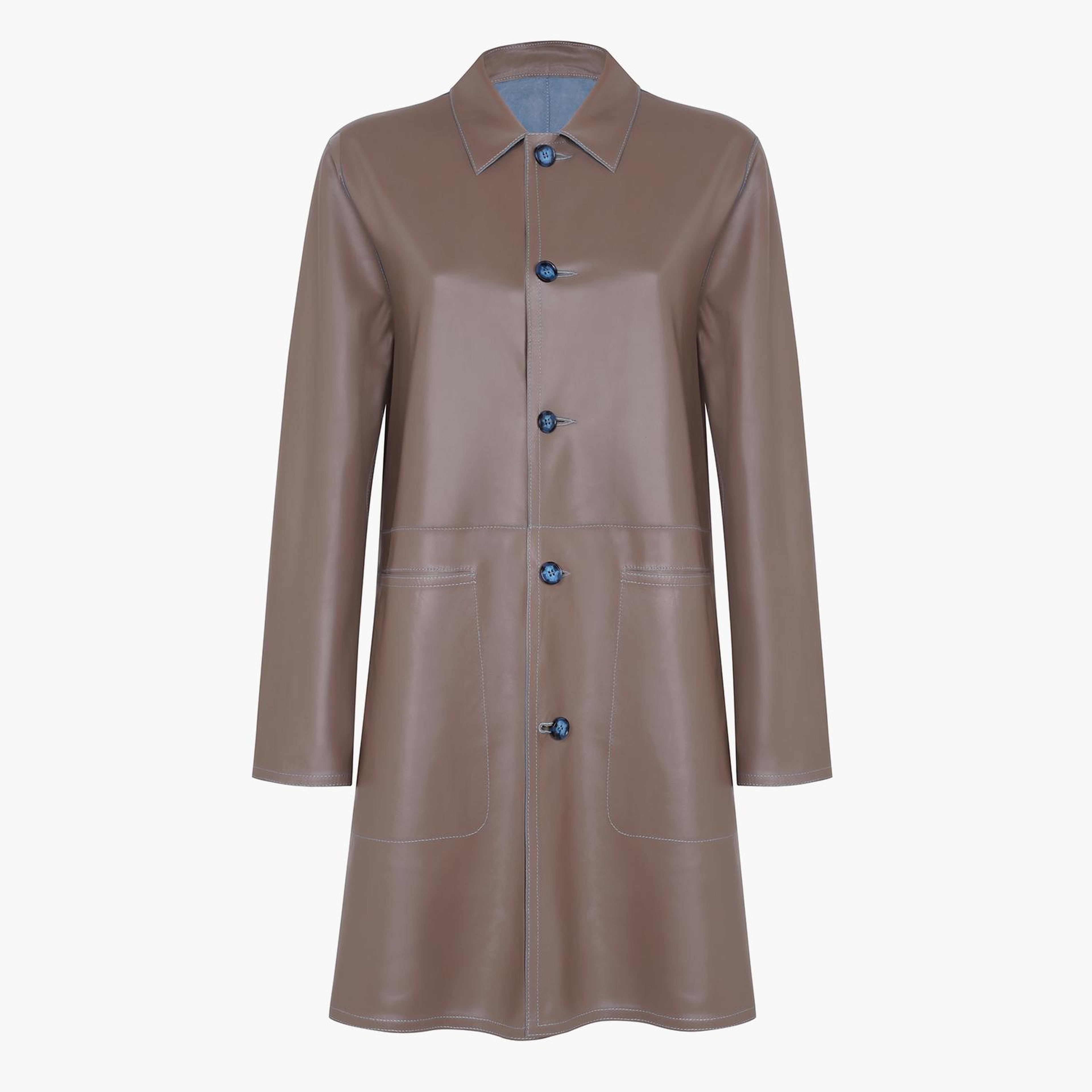 Simonetta Kadın Çift Taraflı Süet Deri Pardösü