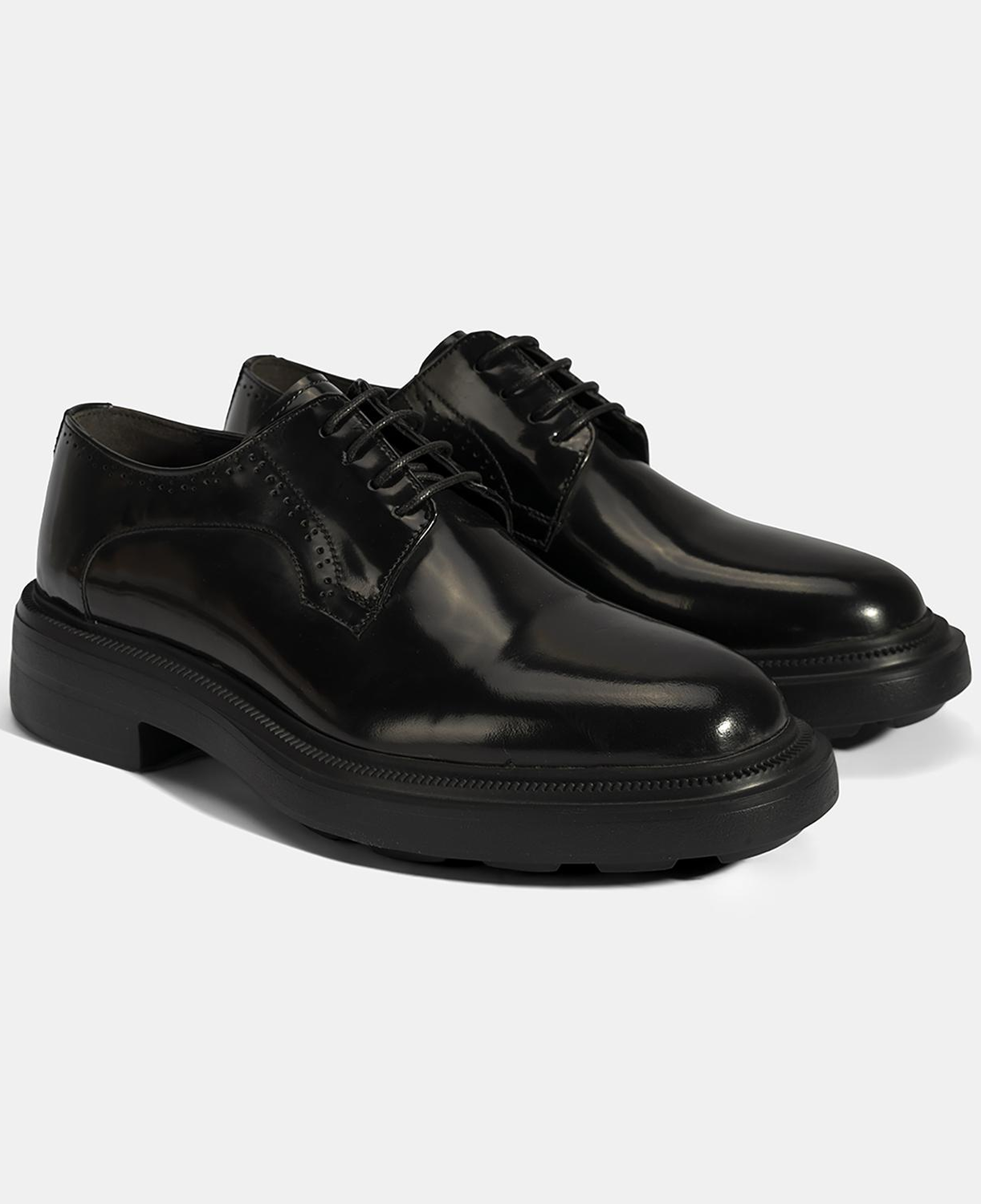Erkek Siyah Bağcıklı Deri Klasik Ayakkabı