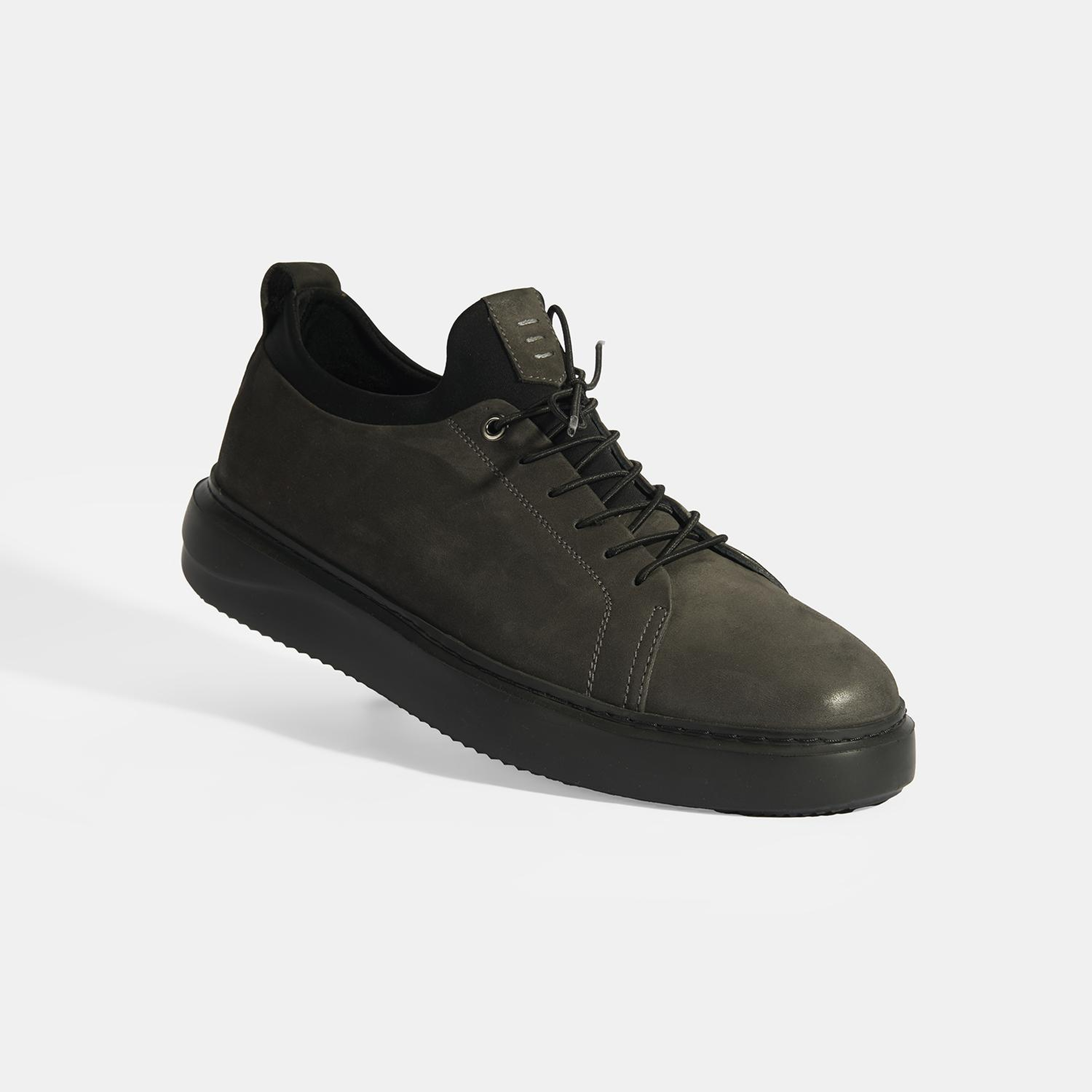 Erkek Gri Bağcıklı Deri Günlük Ayakkabı