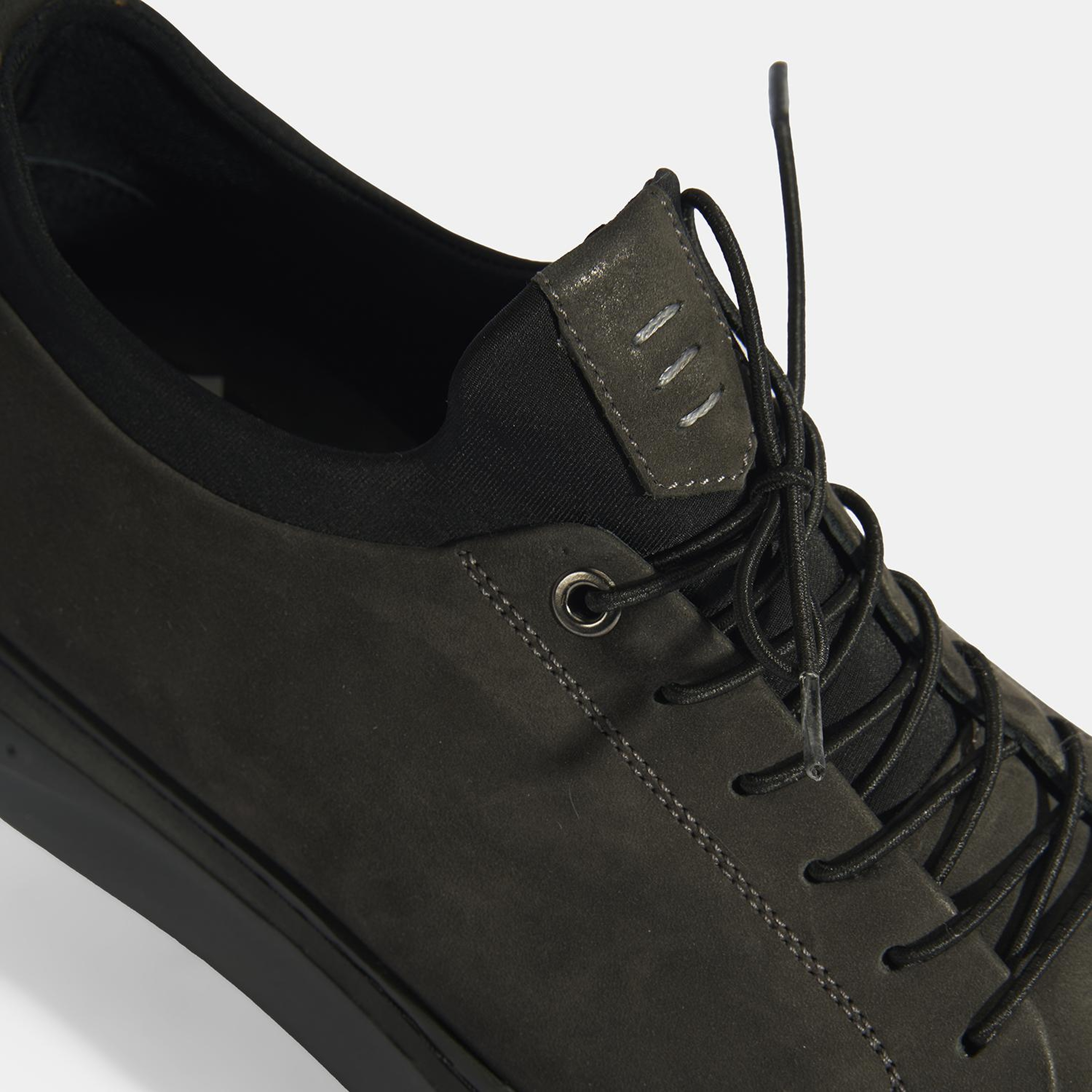 Erkek Gri Bağcıklı Deri Günlük Ayakkabı