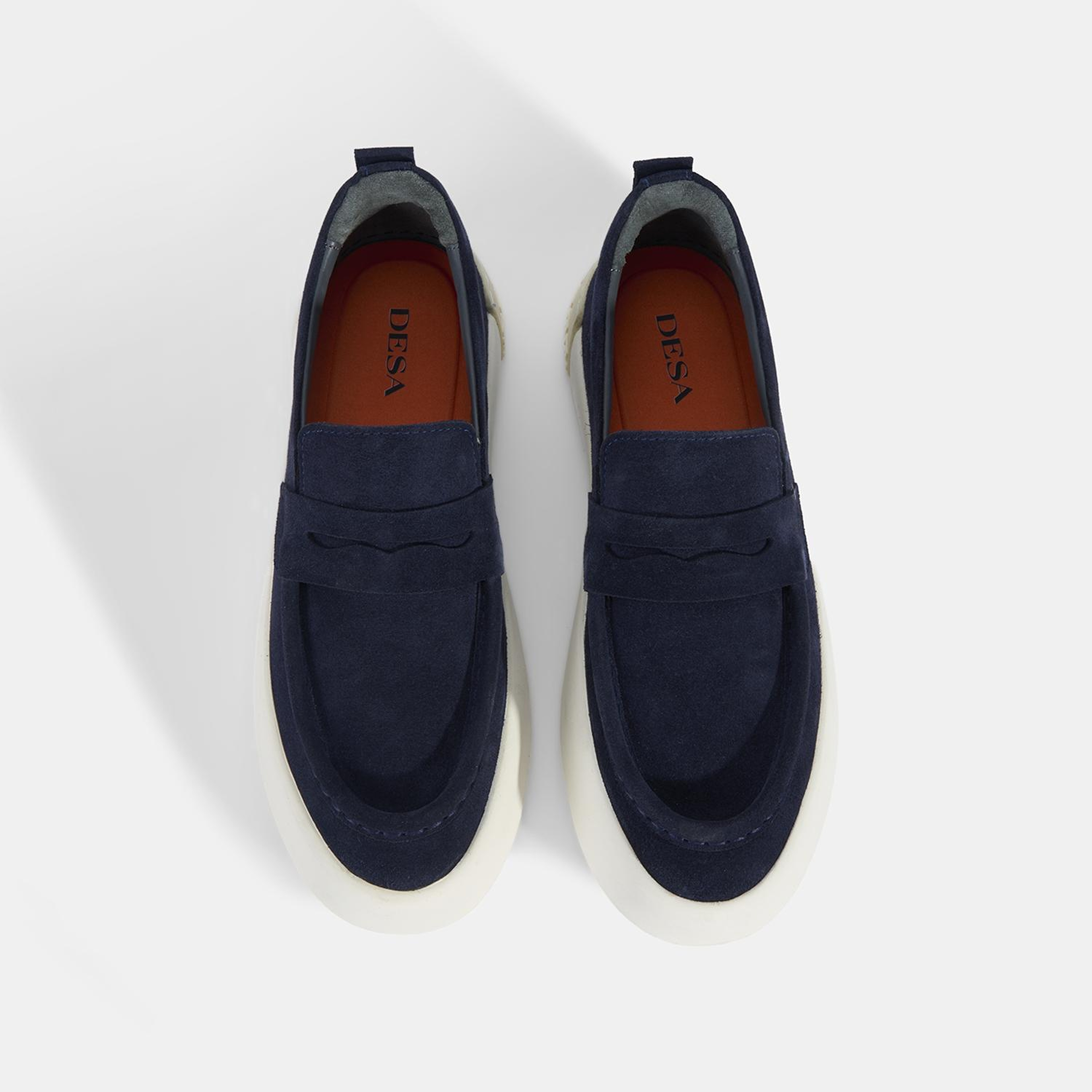 Erkek Lacivert Süet Deri Loafer