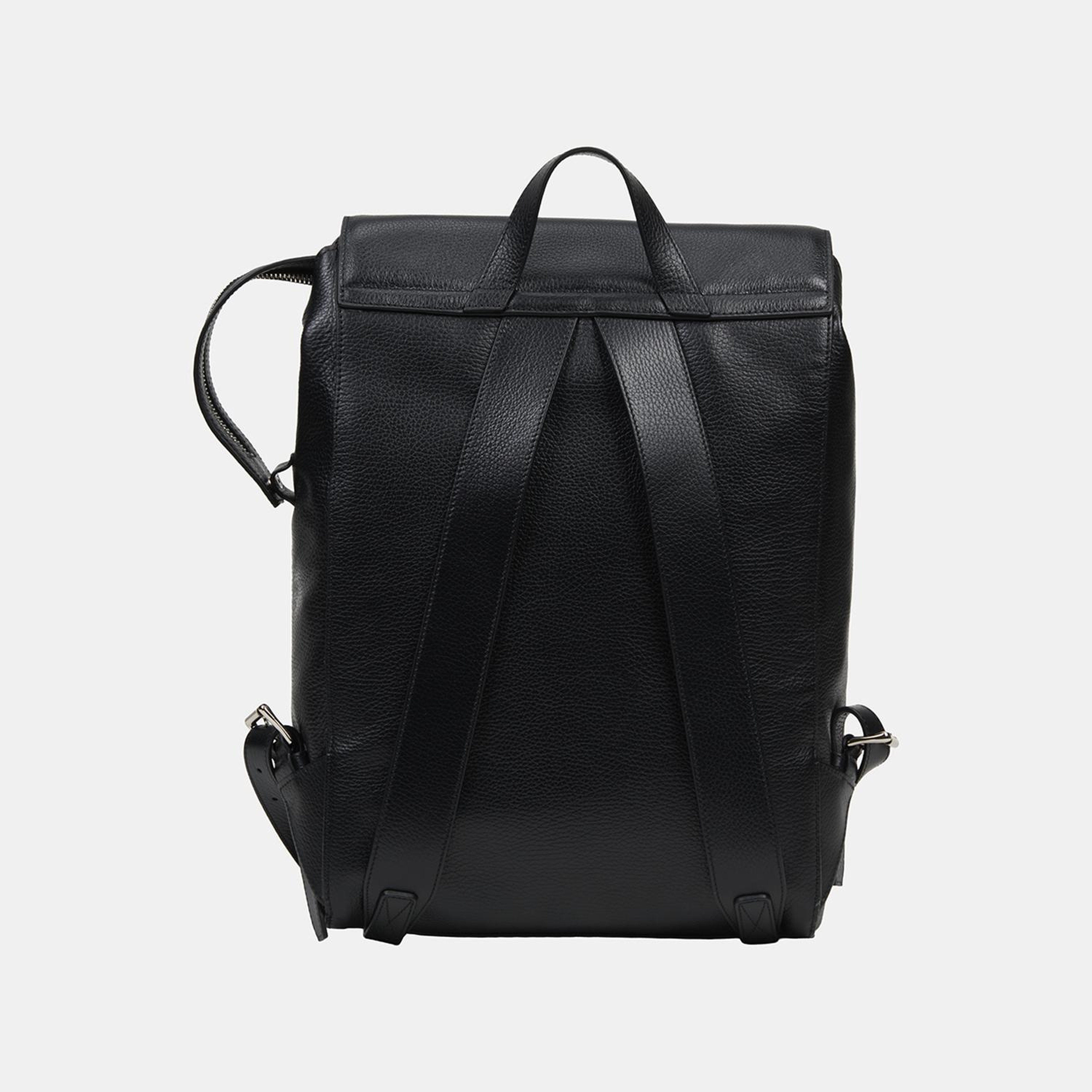 Erkek Siyah Deri Laptop Sırt Çantası 14"