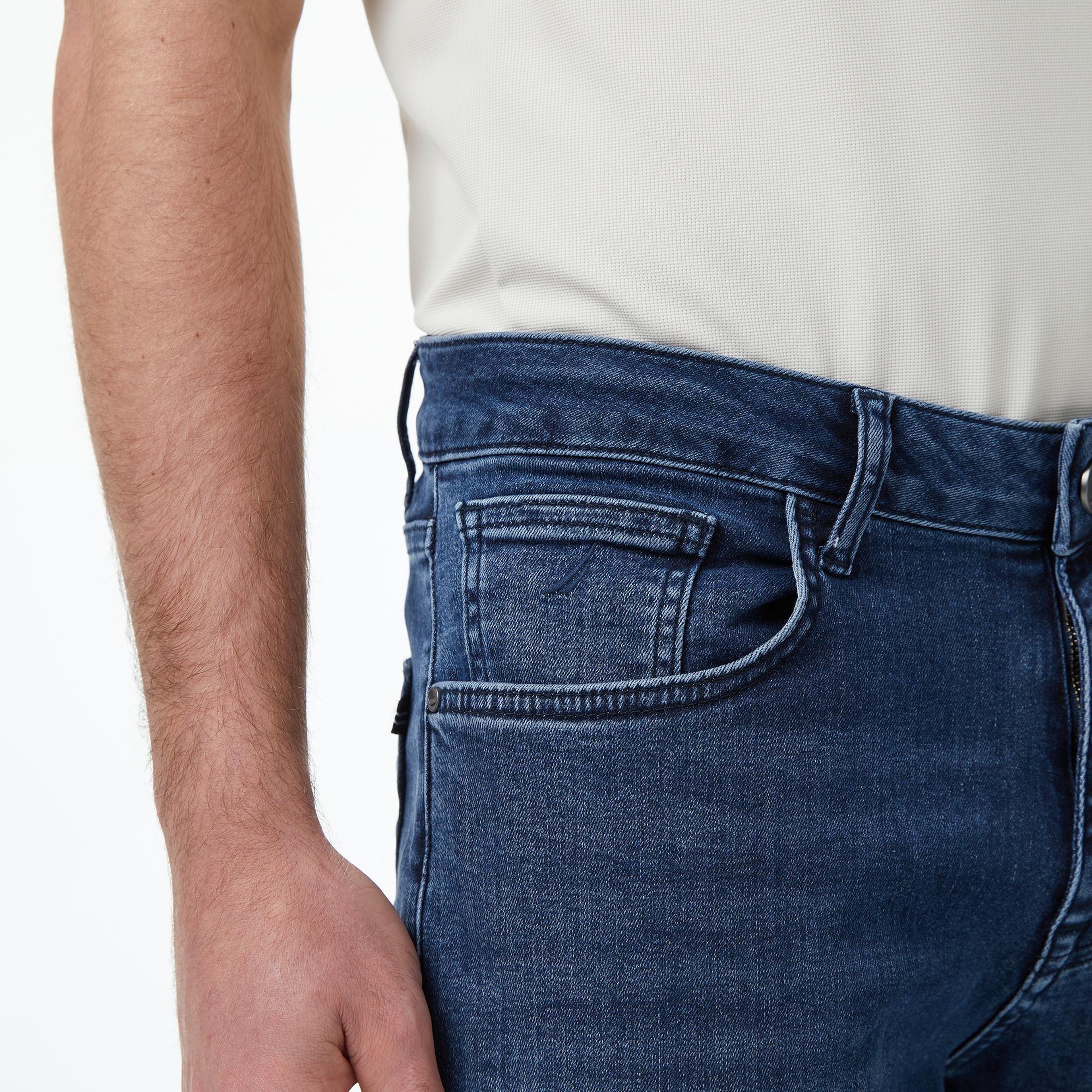 Nautica Erkek Mavi Slim Fit Denim Pantolon