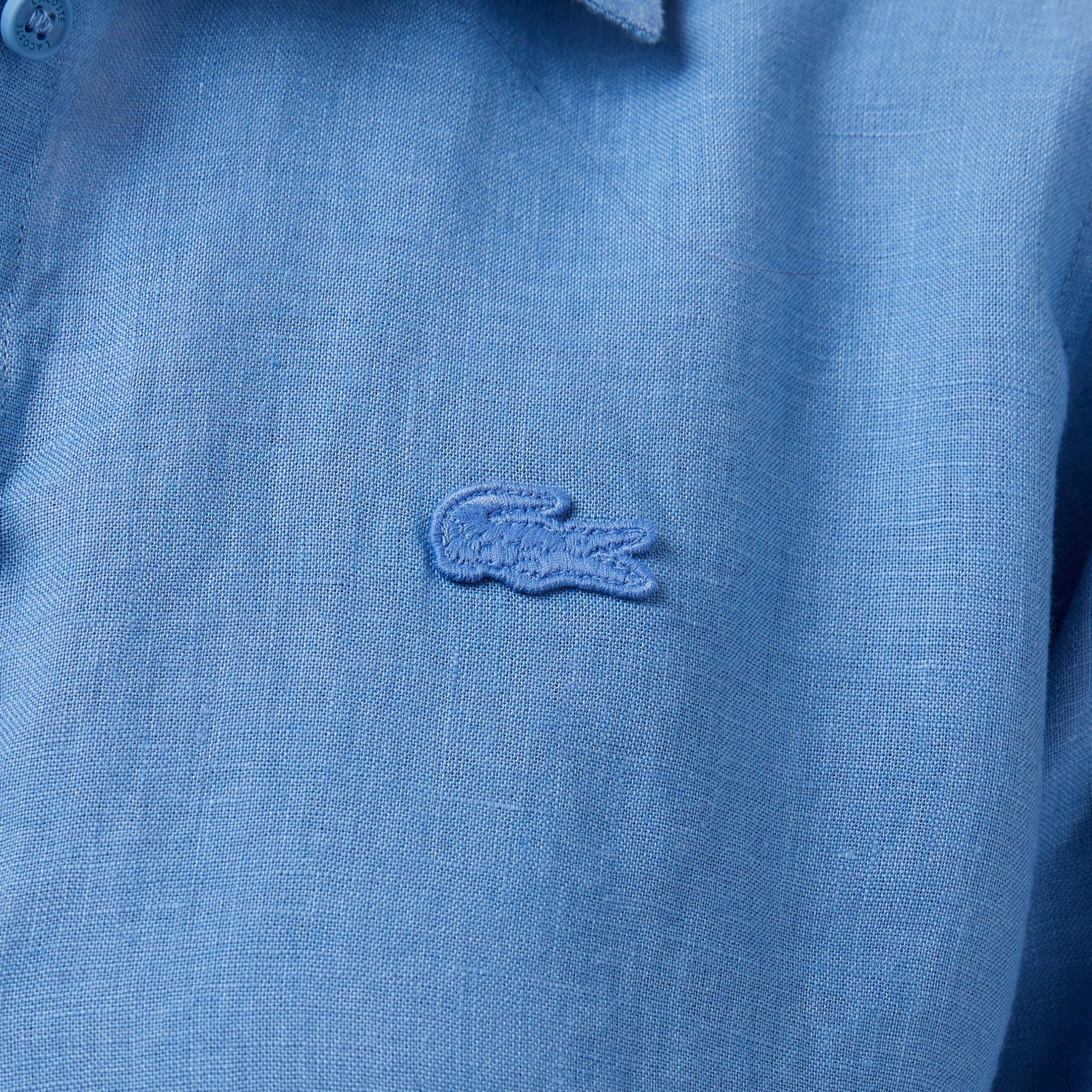 Lacoste Kadın Relaxed Fit Mavi Gömlek