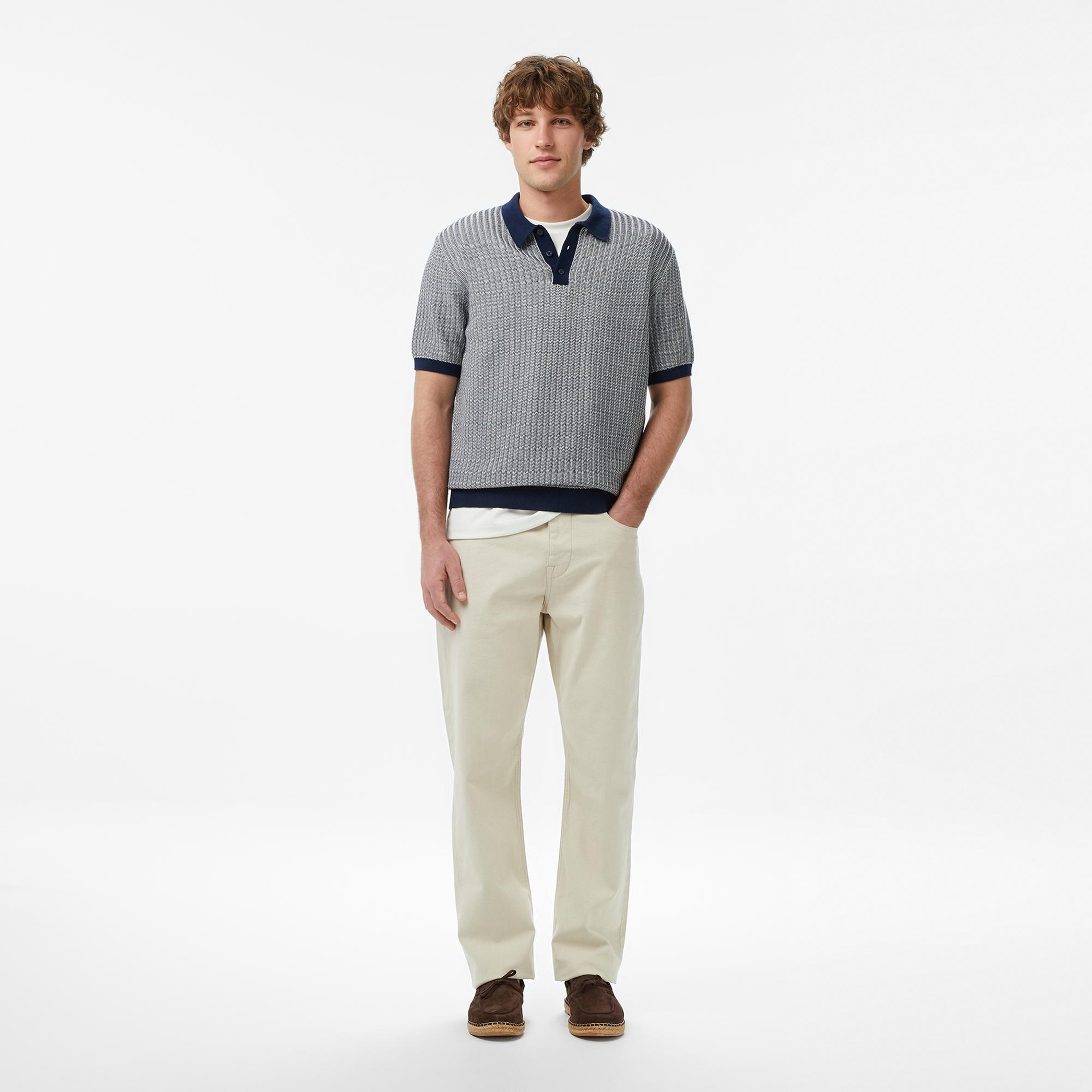 Nautica Erkek Krem Tapered Denim Pantolon