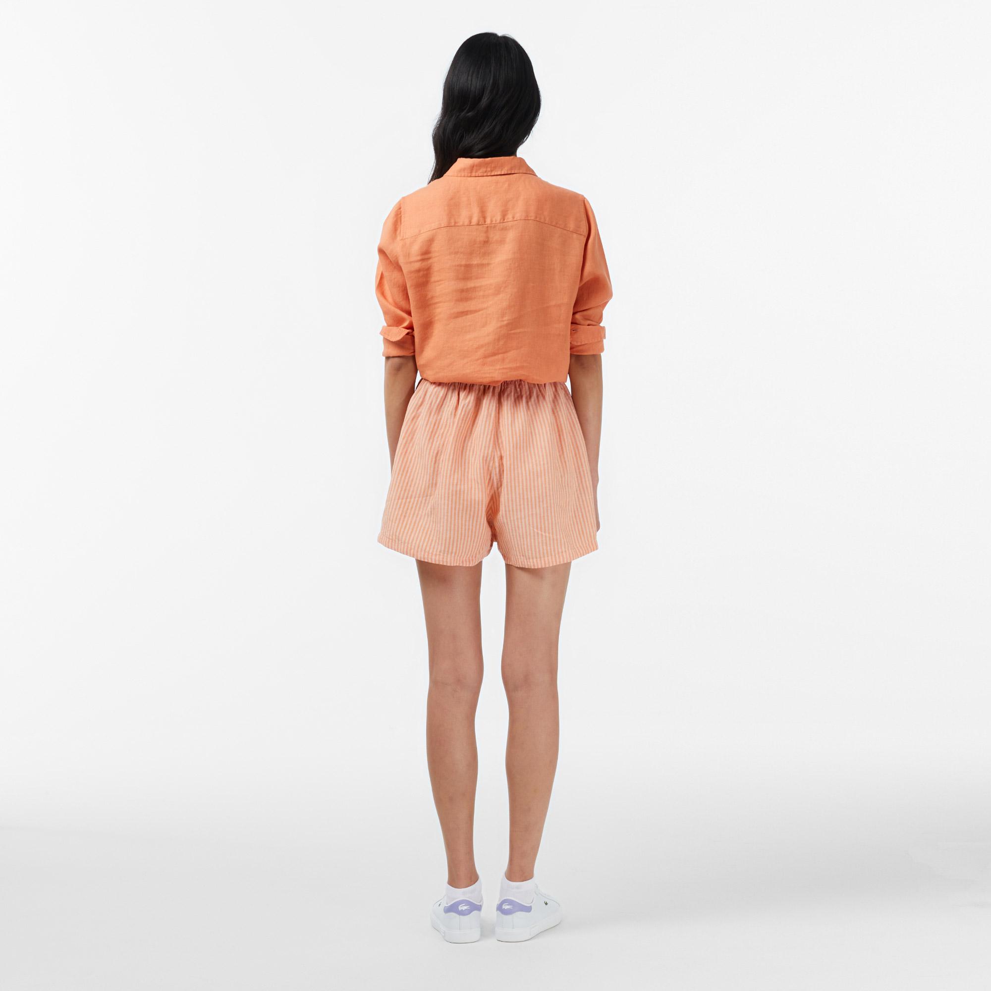 Lacoste Kadın Oversize Fit Turuncu Şort