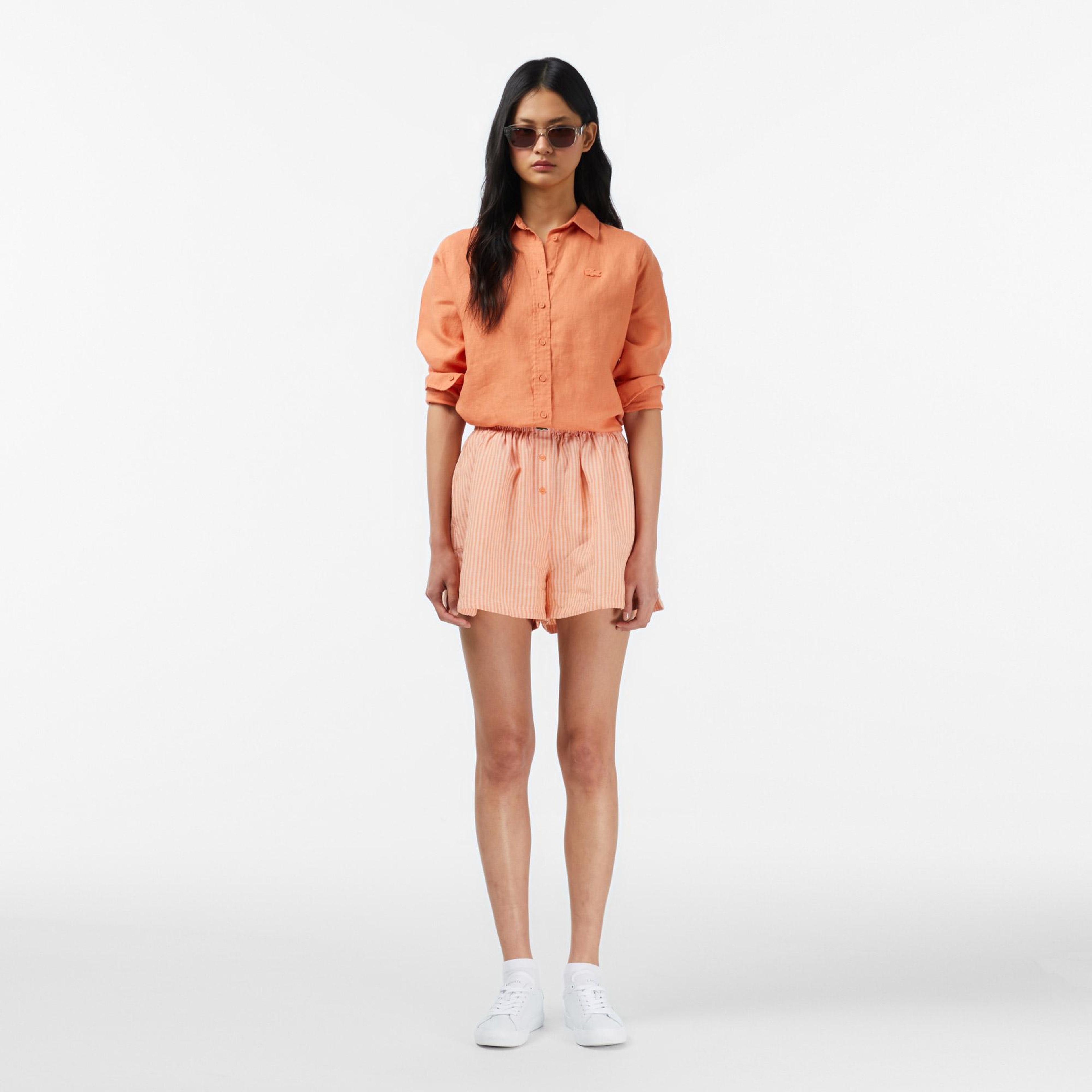 Lacoste Kadın Oversize Fit Turuncu Şort