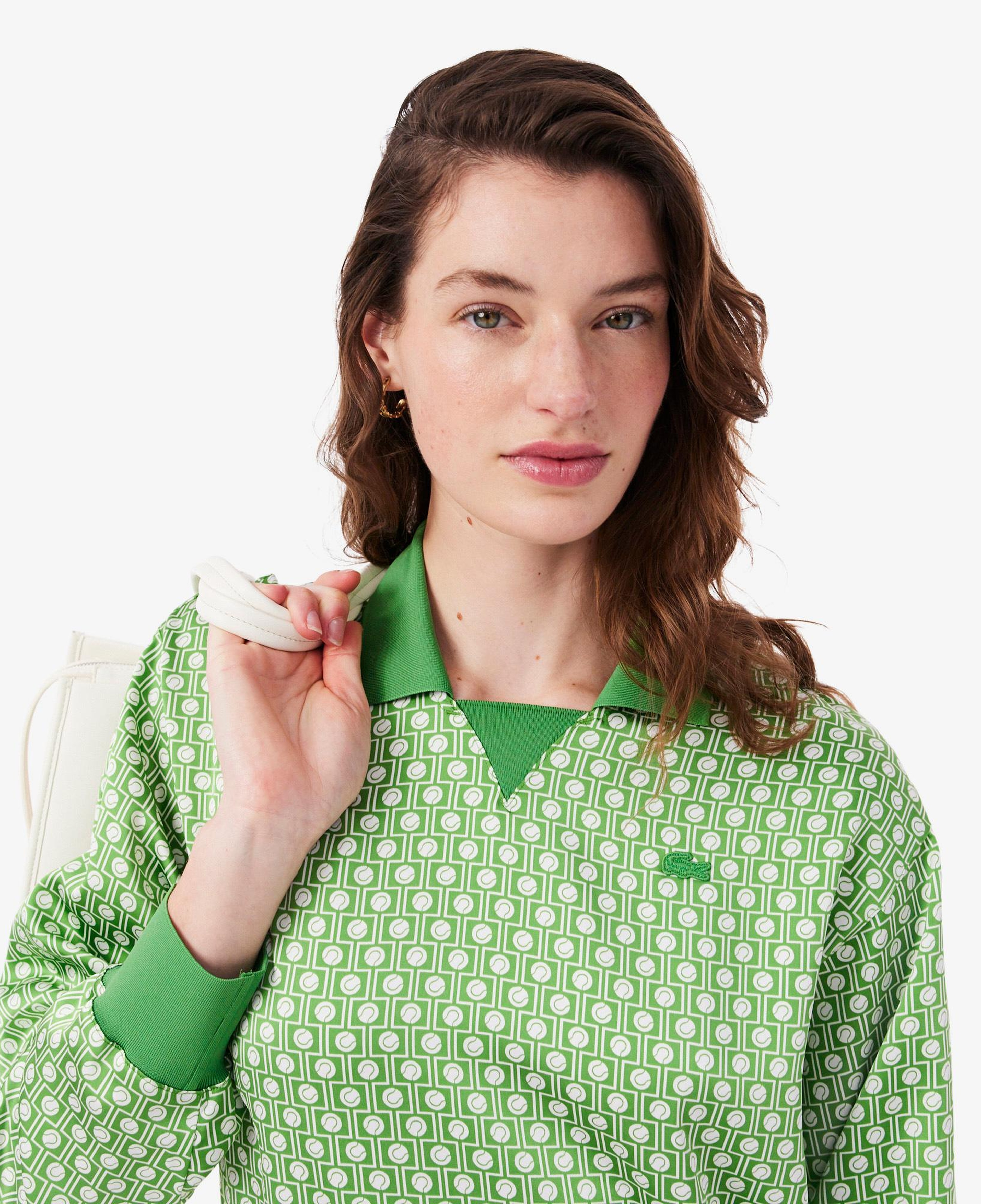 Lacoste Kadın Regular Fit Polo Yaka Yeşil Elbise