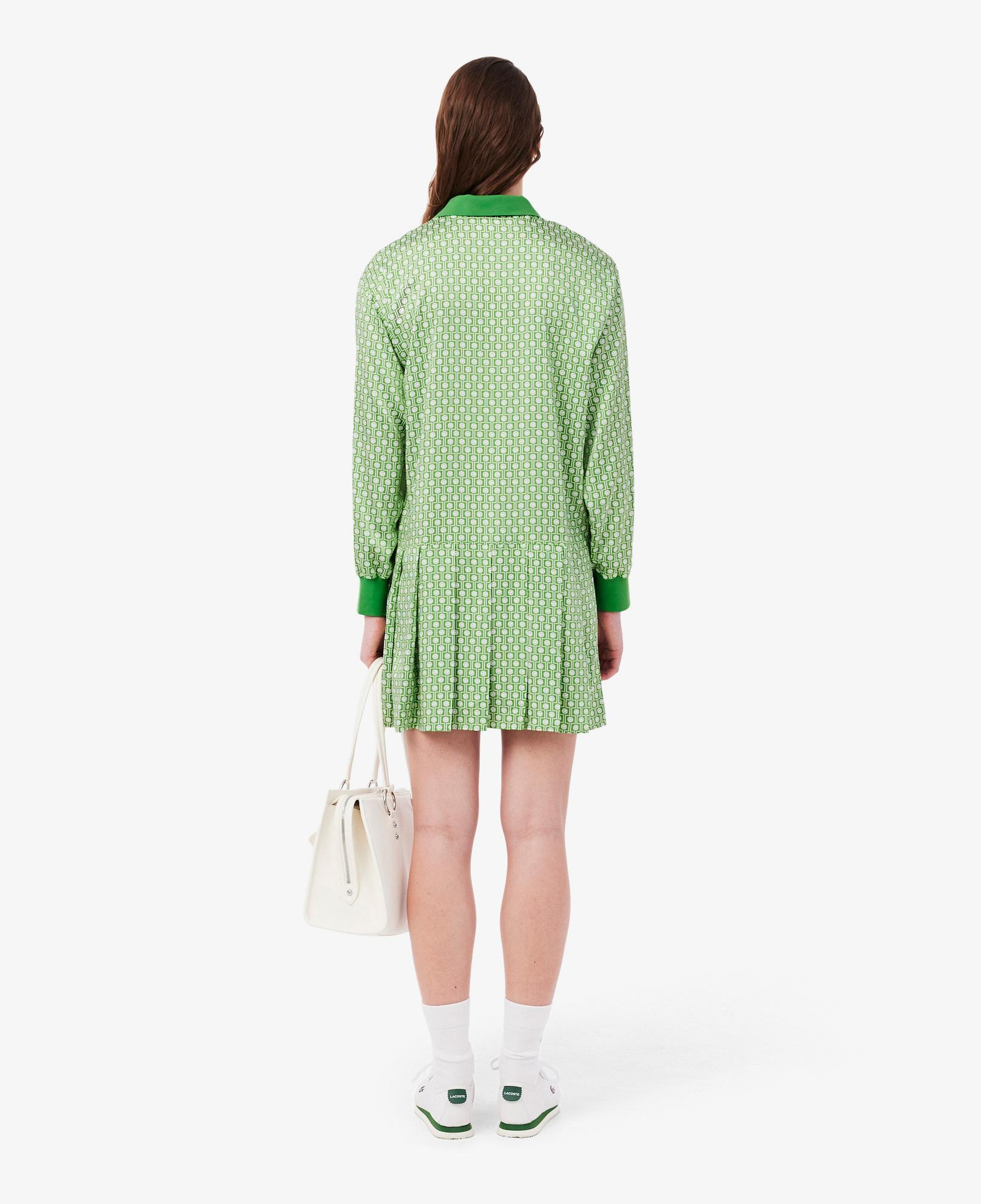 Lacoste Kadın Regular Fit Polo Yaka Yeşil Elbise