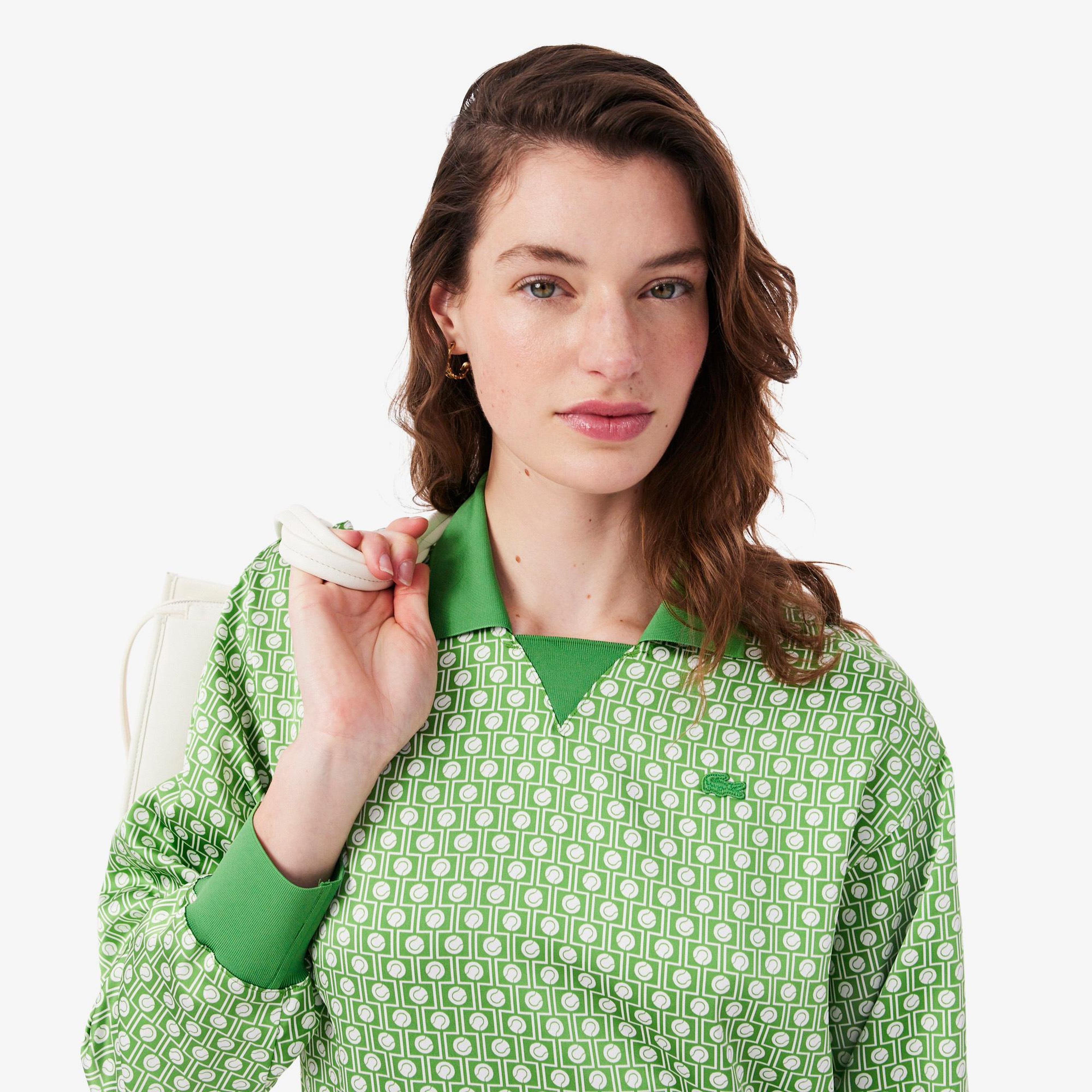 Lacoste Kadın Regular Fit Polo Yaka Yeşil Elbise