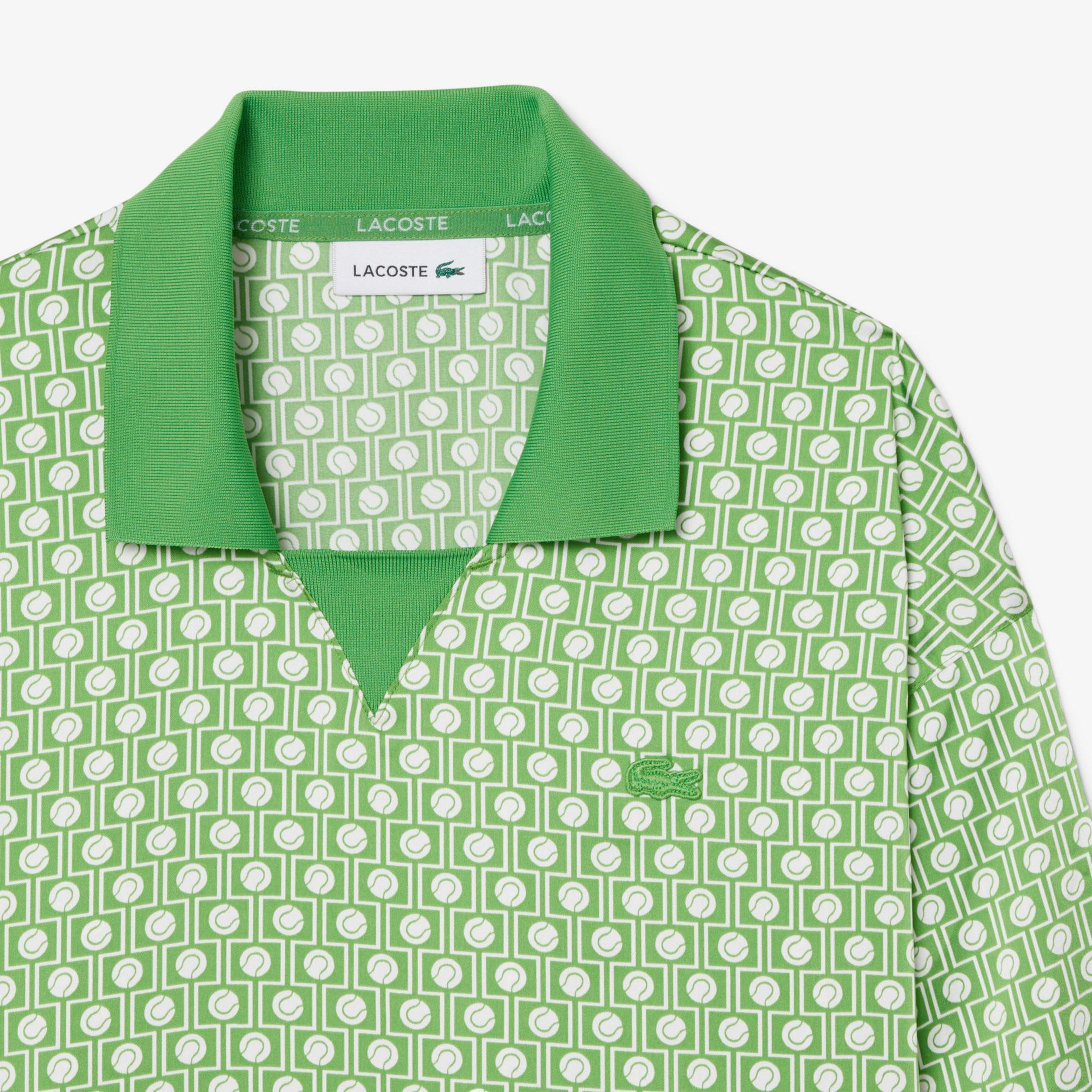 Lacoste Kadın Regular Fit Polo Yaka Yeşil Elbise