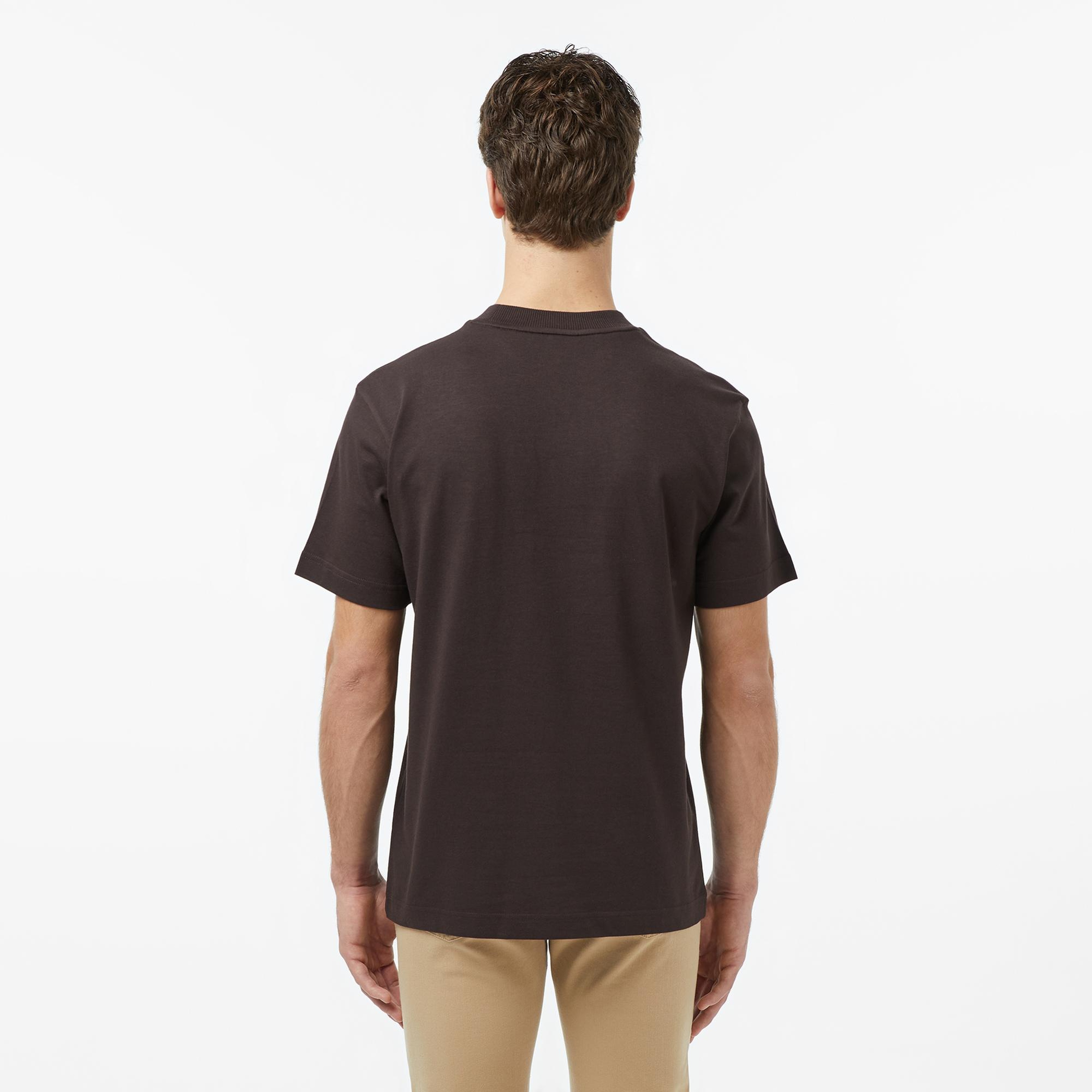 Lacoste Erkek Relaxed Fit Bisiklet Yaka Kahverengi T-Shirt
