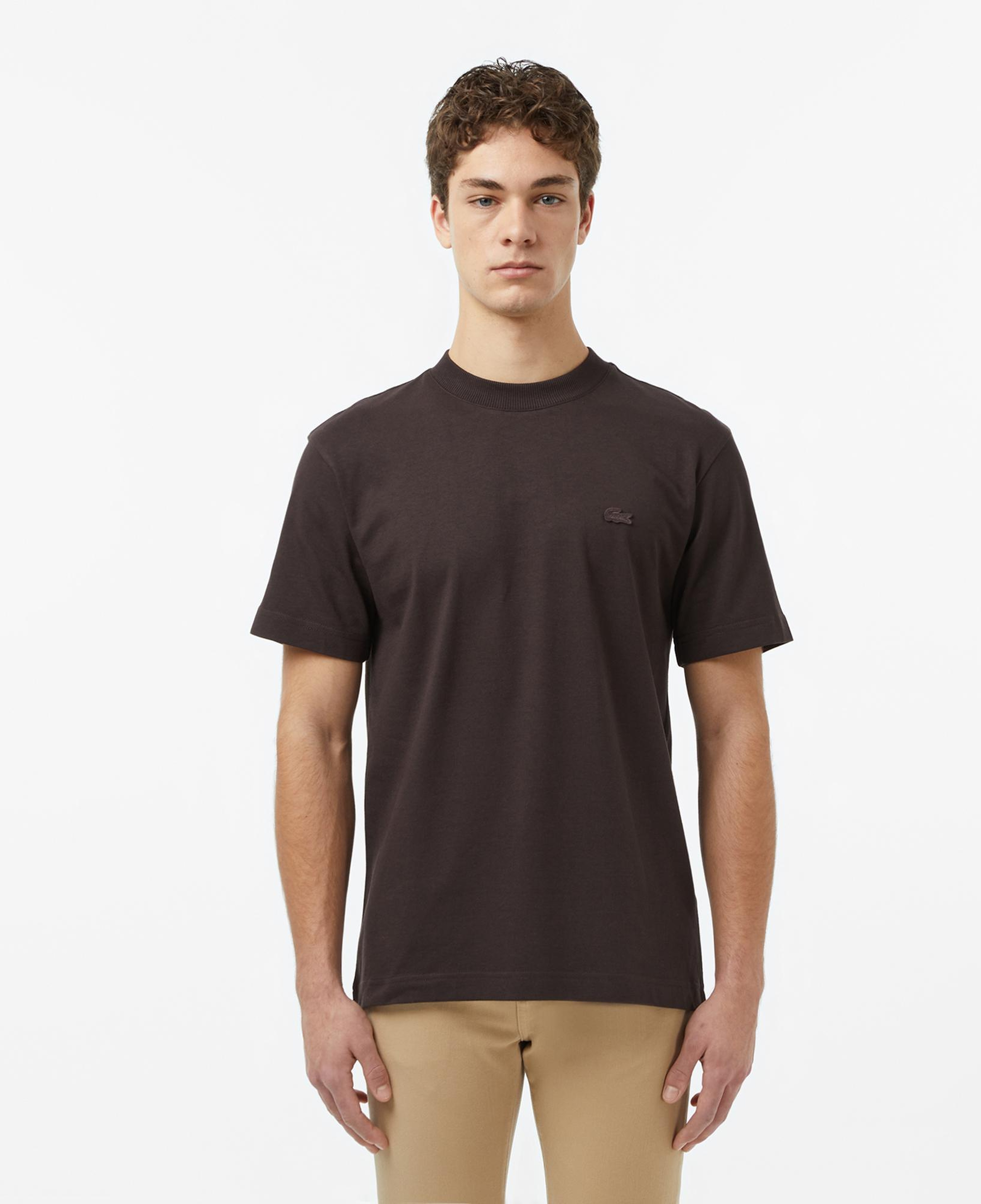 Lacoste Erkek Relaxed Fit Bisiklet Yaka Kahverengi T-Shirt