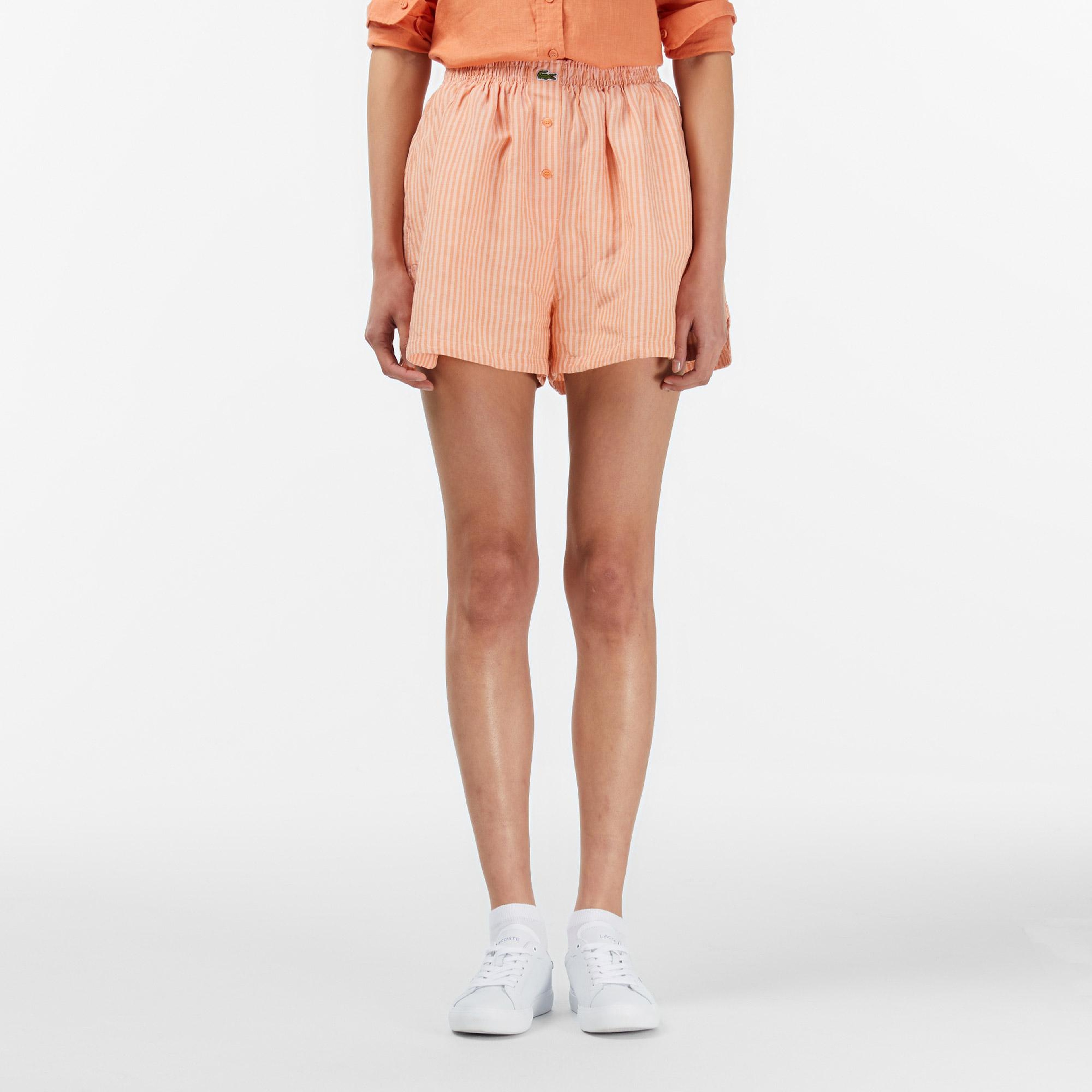 Lacoste Kadın Oversize Fit Turuncu Şort