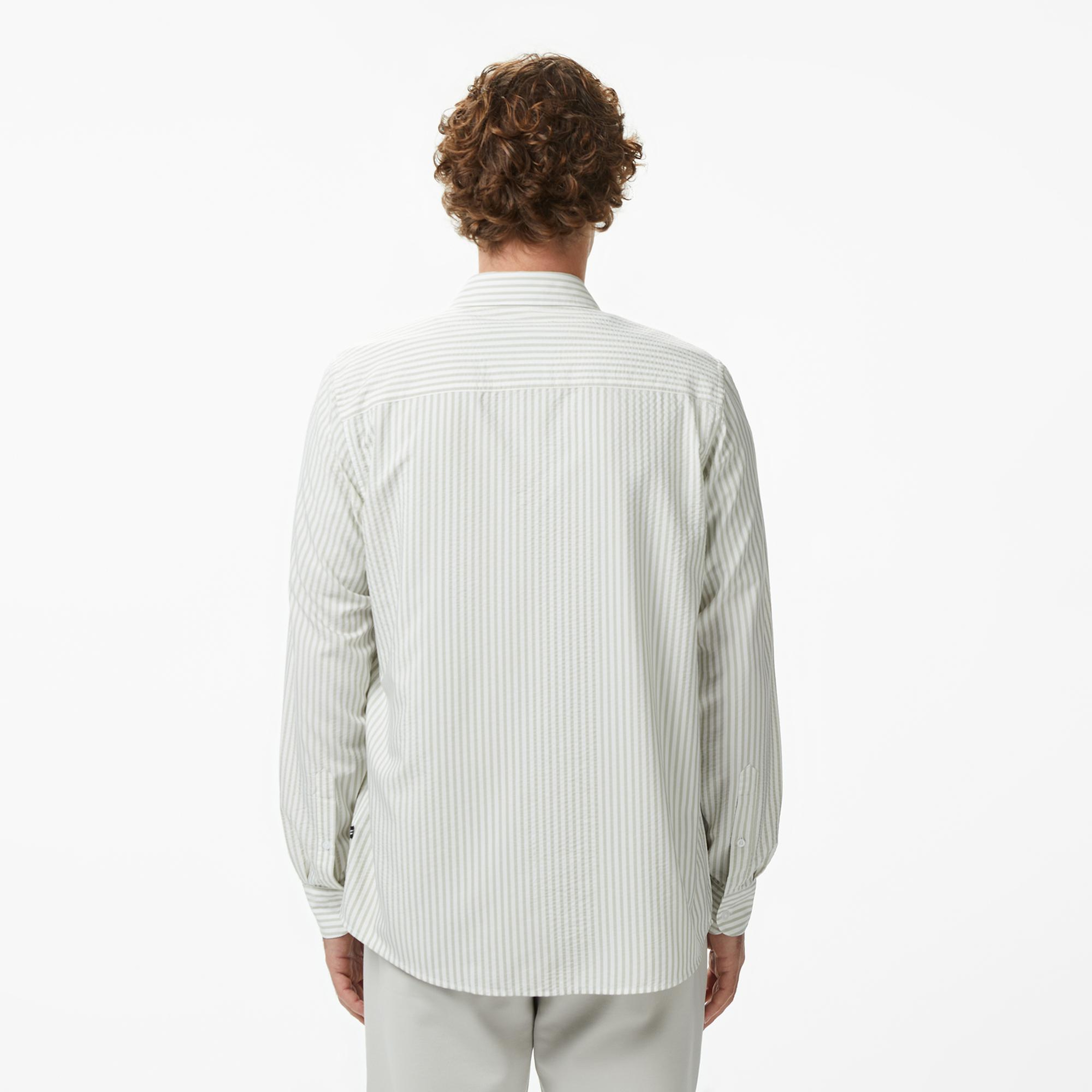 Nautica Erkek Yeşil Regular Fit Çizgili Gömlek