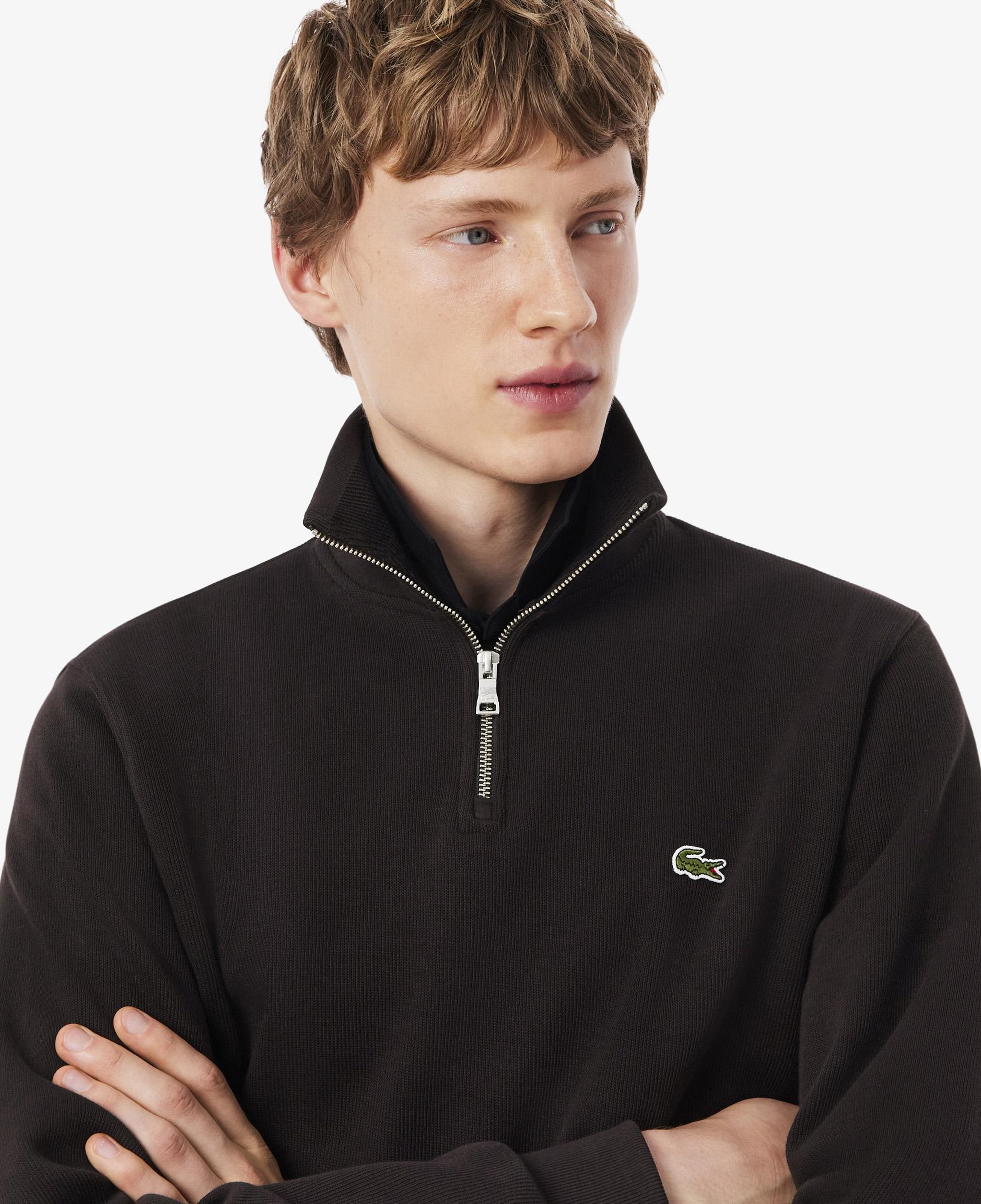 Lacoste Erkek Classic Fit Yarım Fermuarlı Kahverengi Sweatshirt