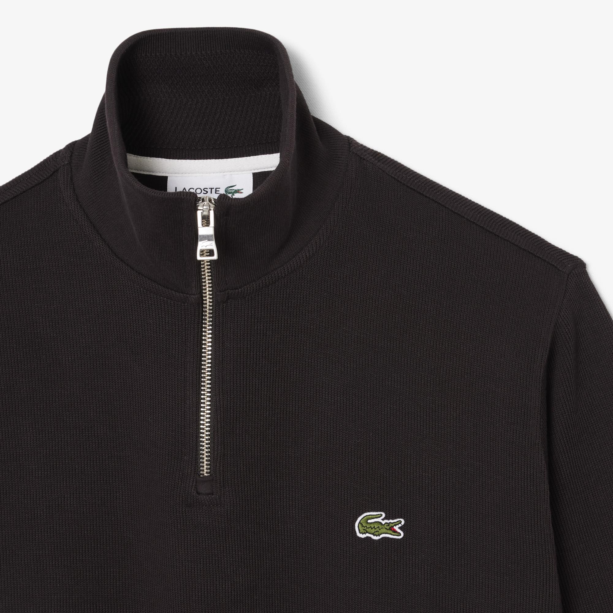 Lacoste Erkek Classic Fit Yarım Fermuarlı Kahverengi Sweatshirt