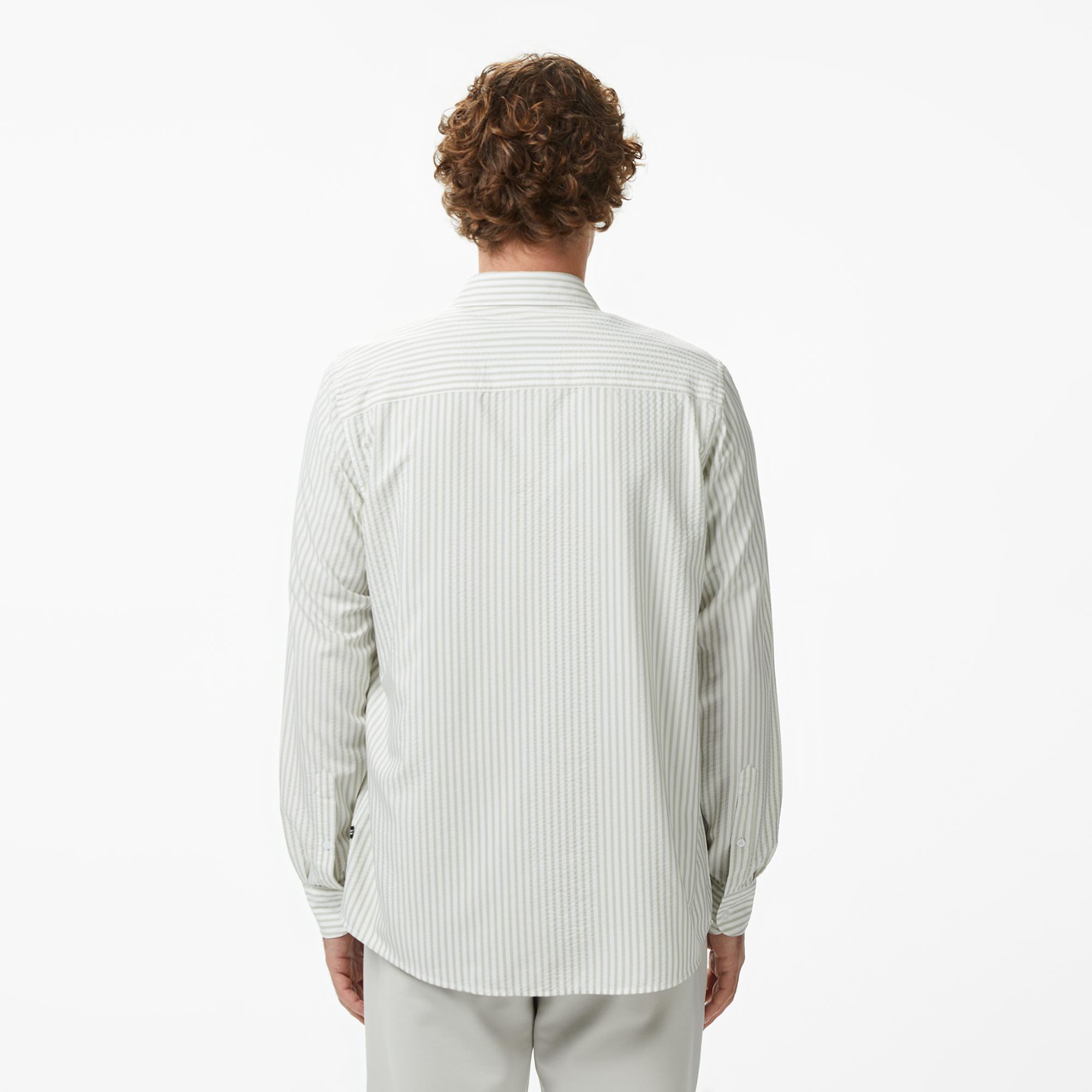 Nautica Erkek Yeşil Regular Fit Çizgili Gömlek