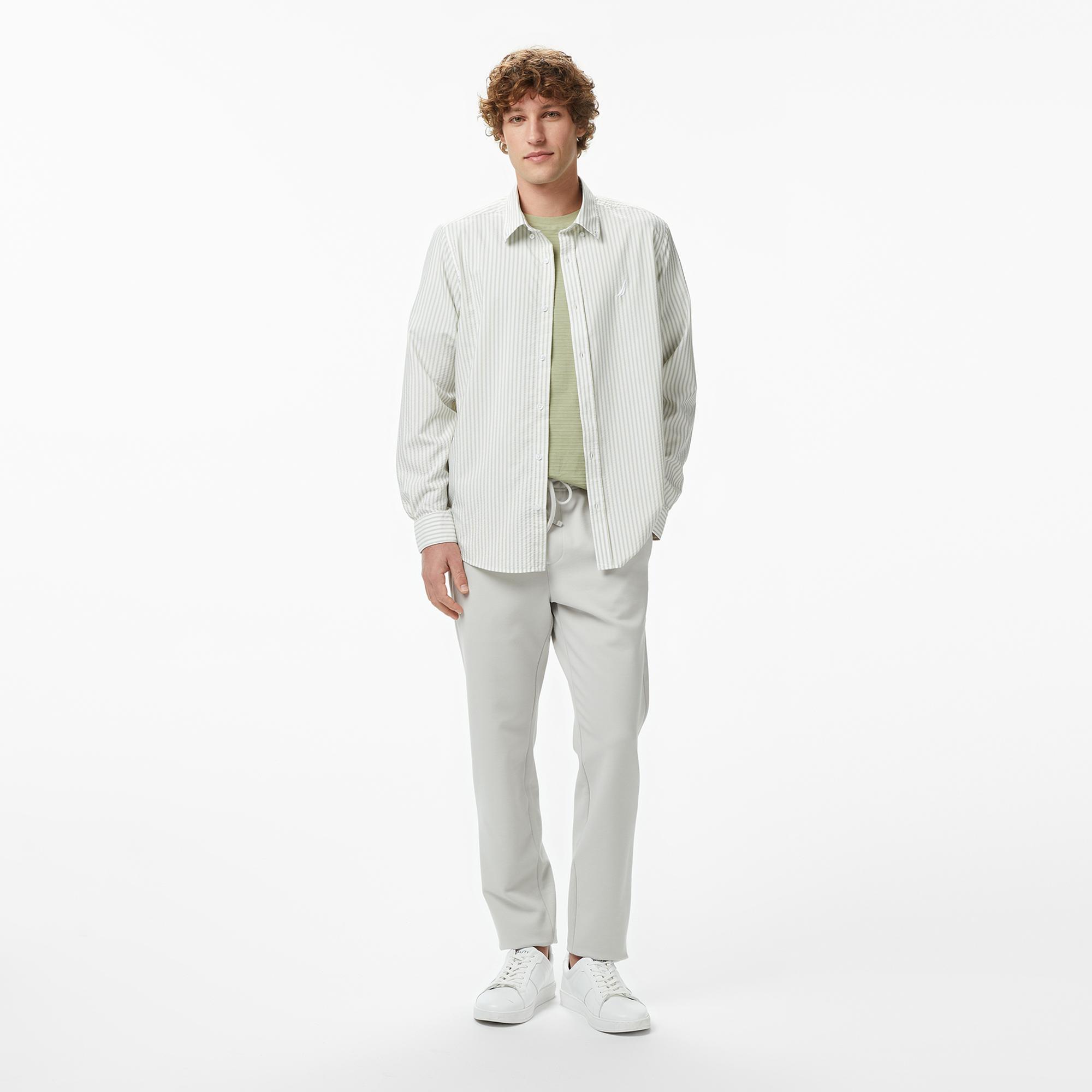 Nautica Erkek Yeşil Regular Fit Çizgili Gömlek