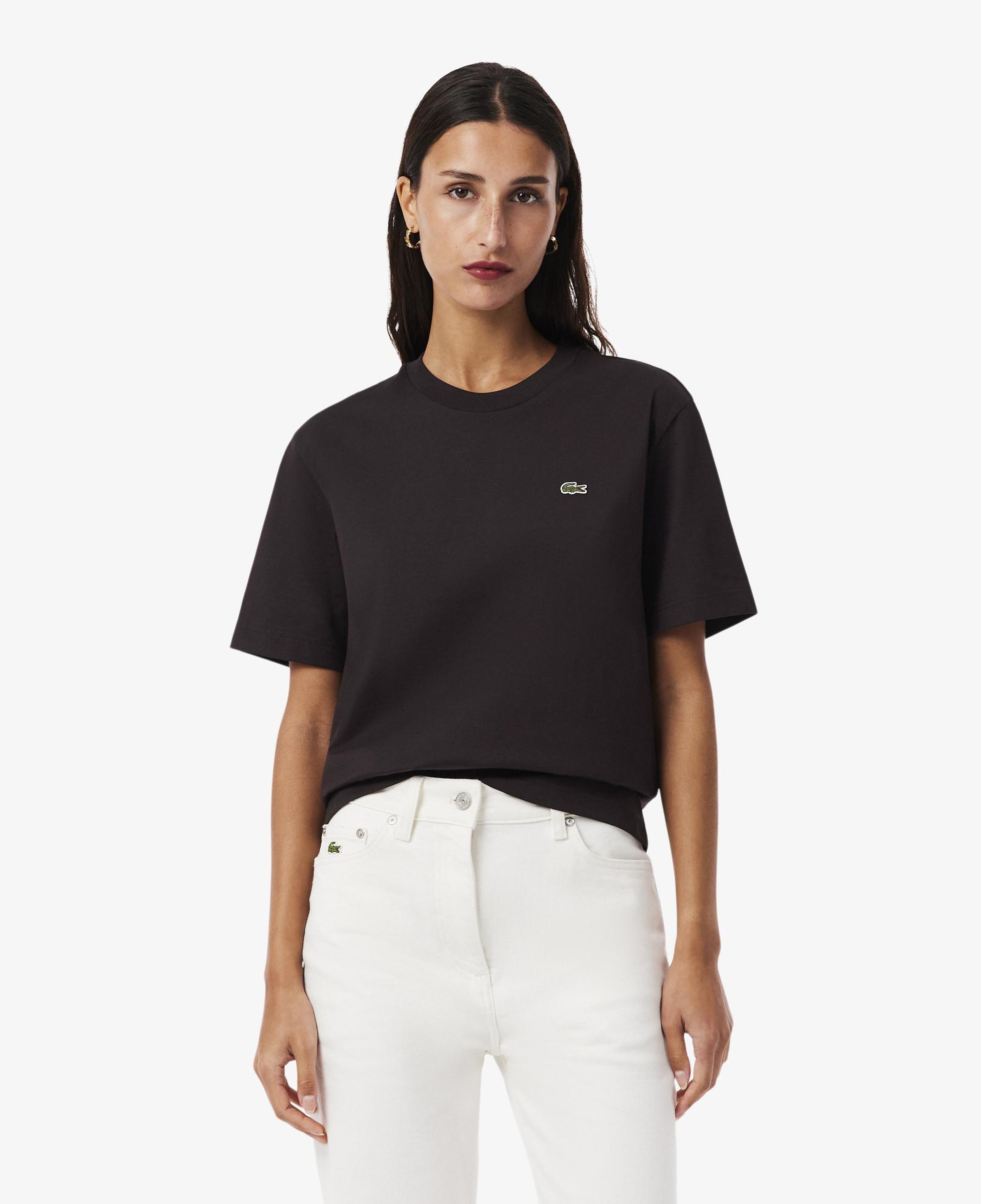 Lacoste Kadın Relaxed Fit Bisiklet Yaka Kahverengi T-Shirt