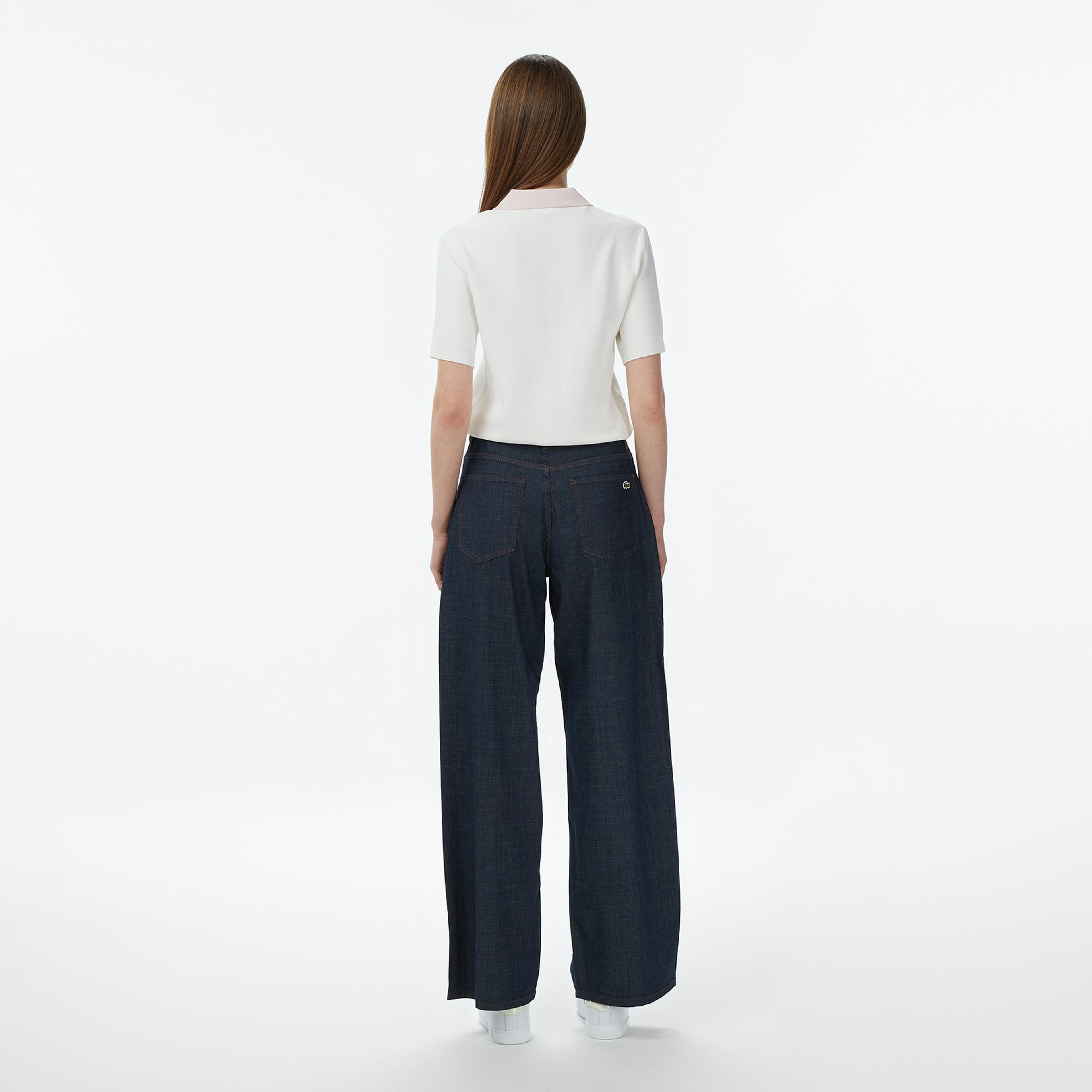 Lacoste Kadın Regular Fit Koyu Mavi Jean Pantolon