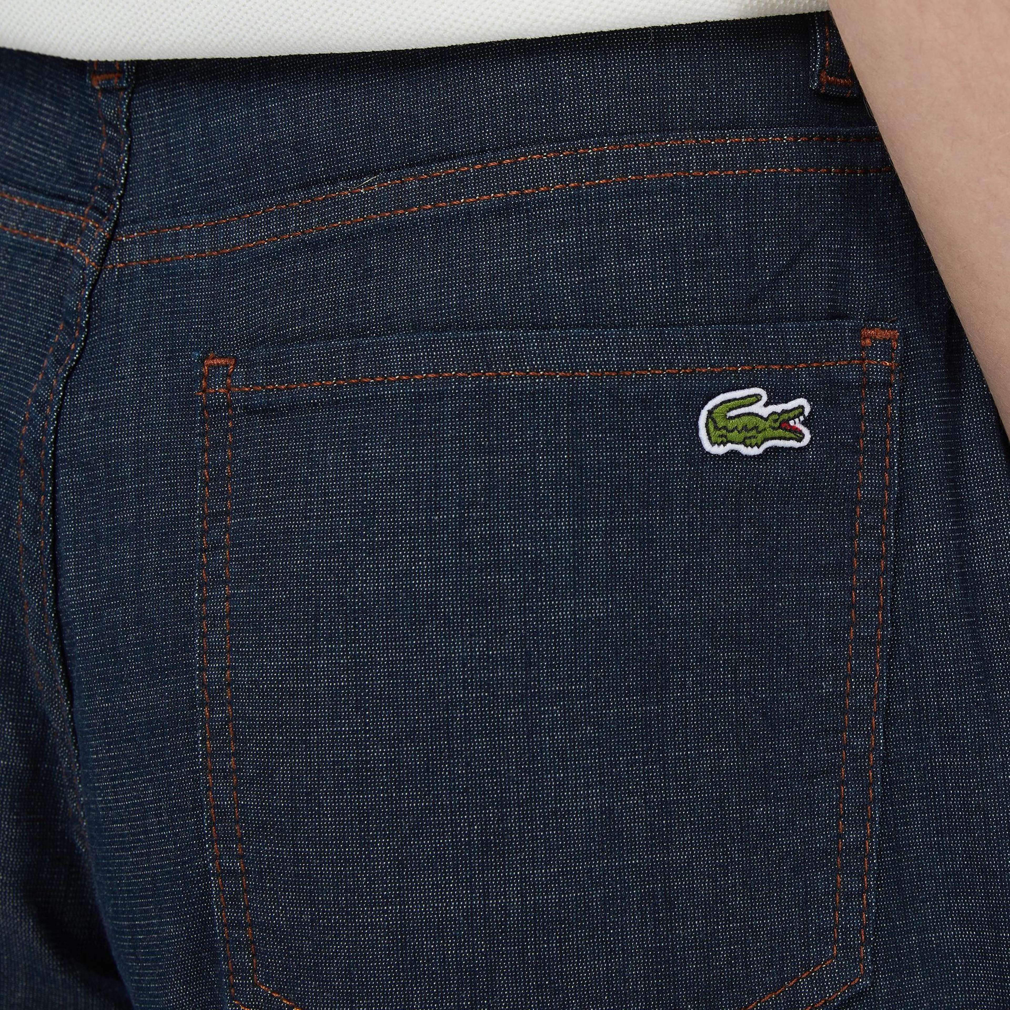 Lacoste Kadın Regular Fit Koyu Mavi Jean Pantolon