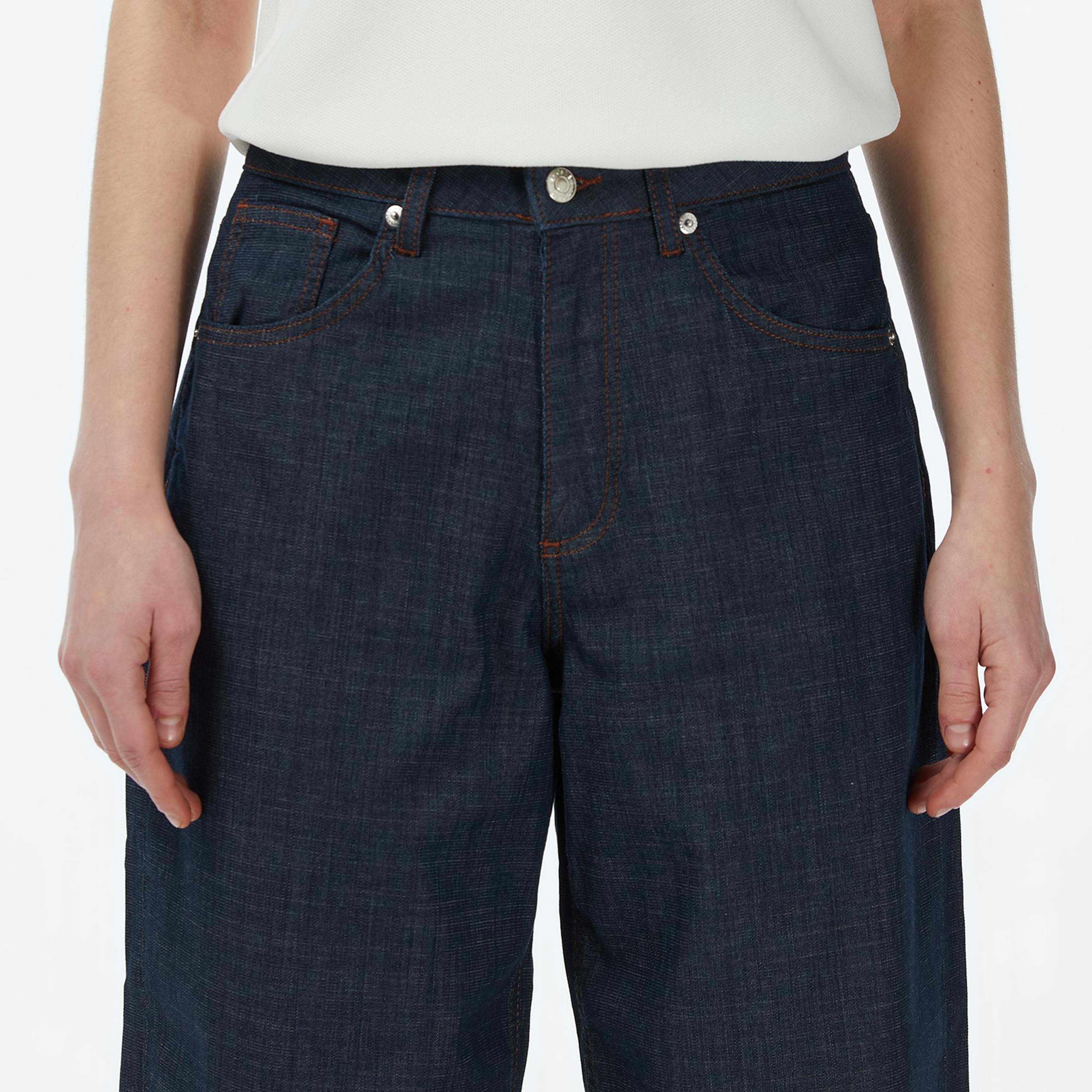 Lacoste Kadın Regular Fit Koyu Mavi Jean Pantolon