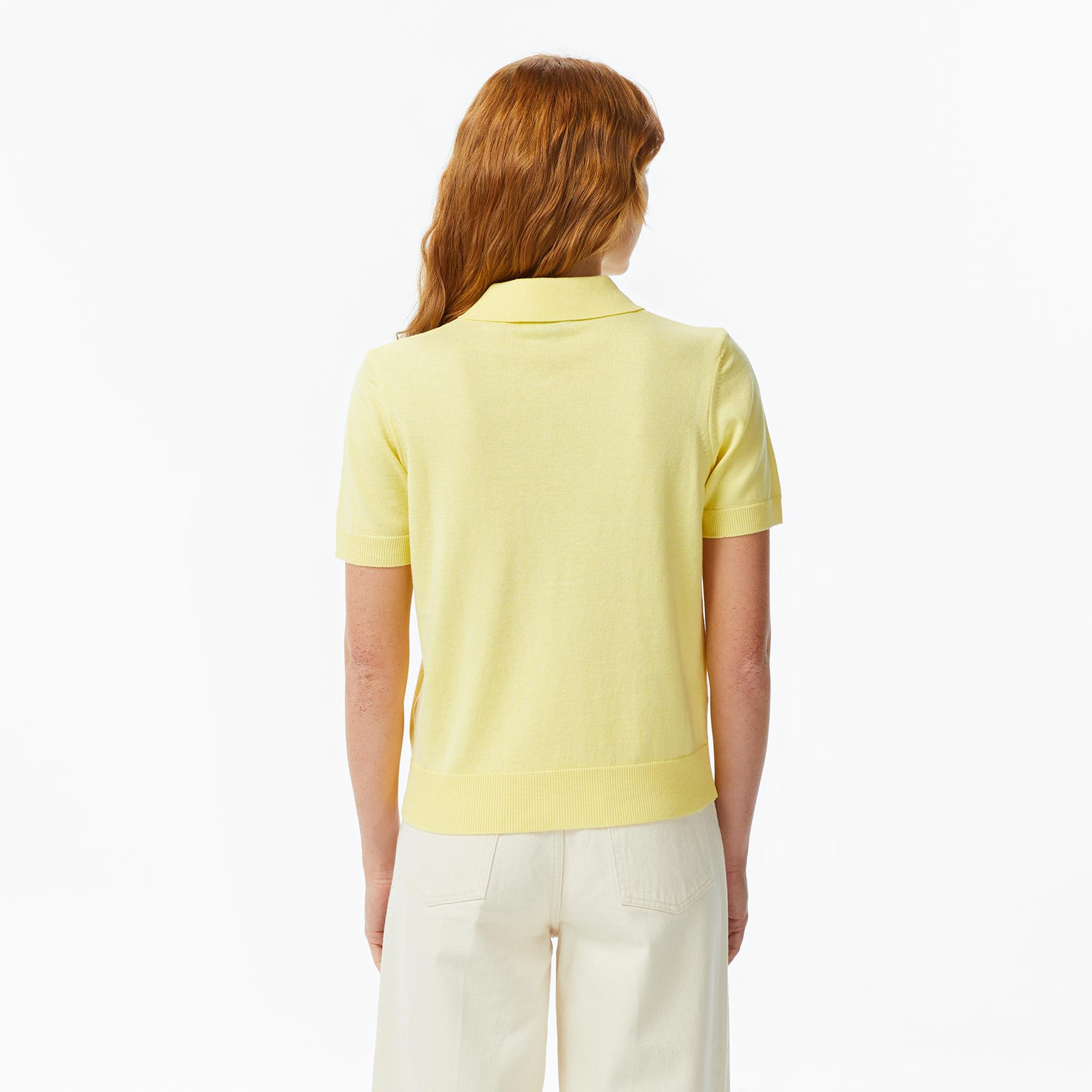 Nautica Kadın Sarı Regular Fit Triko Polo Yaka T-Shirt