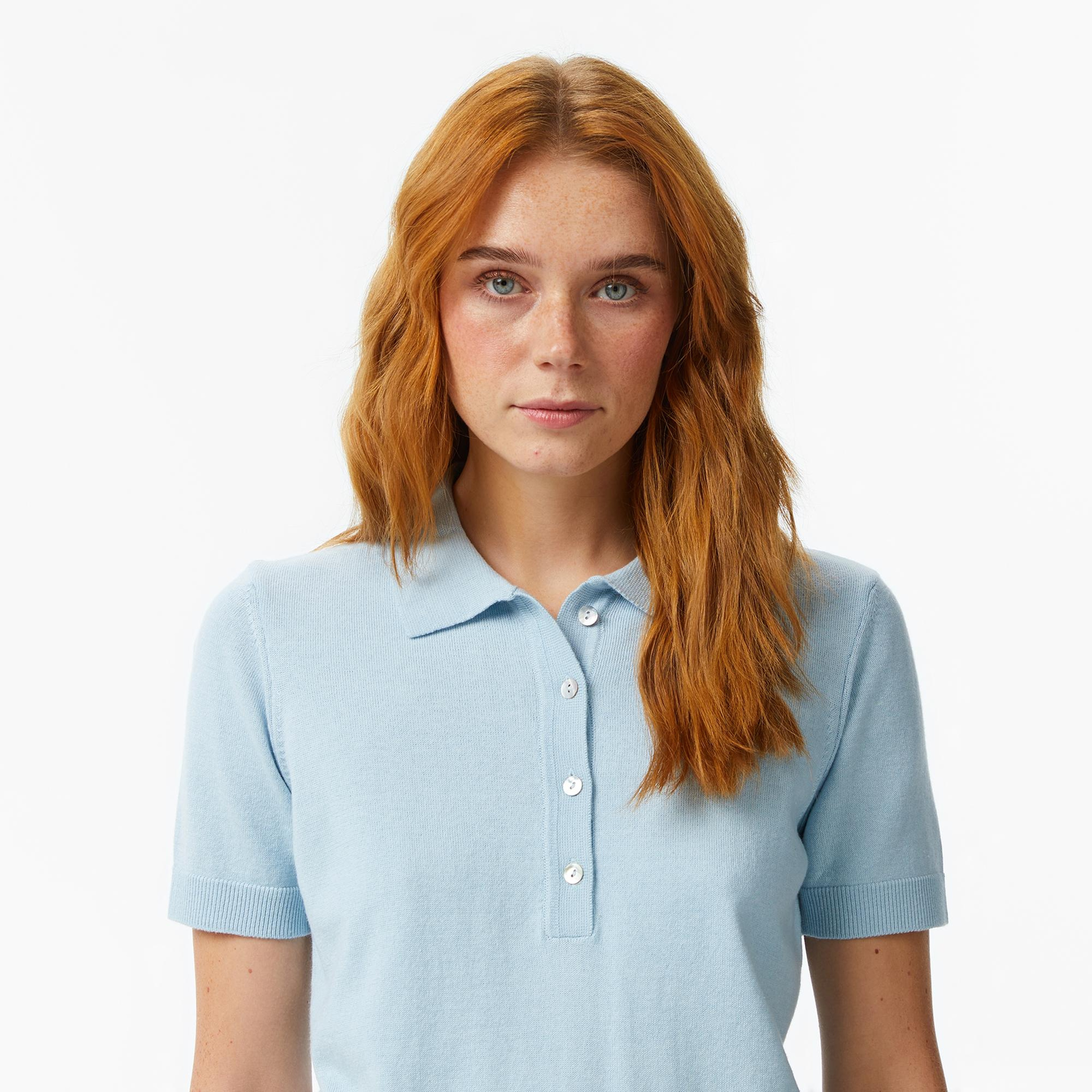 Nautica Kadın Mavi Regular Fit Triko Polo Yaka T-Shirt