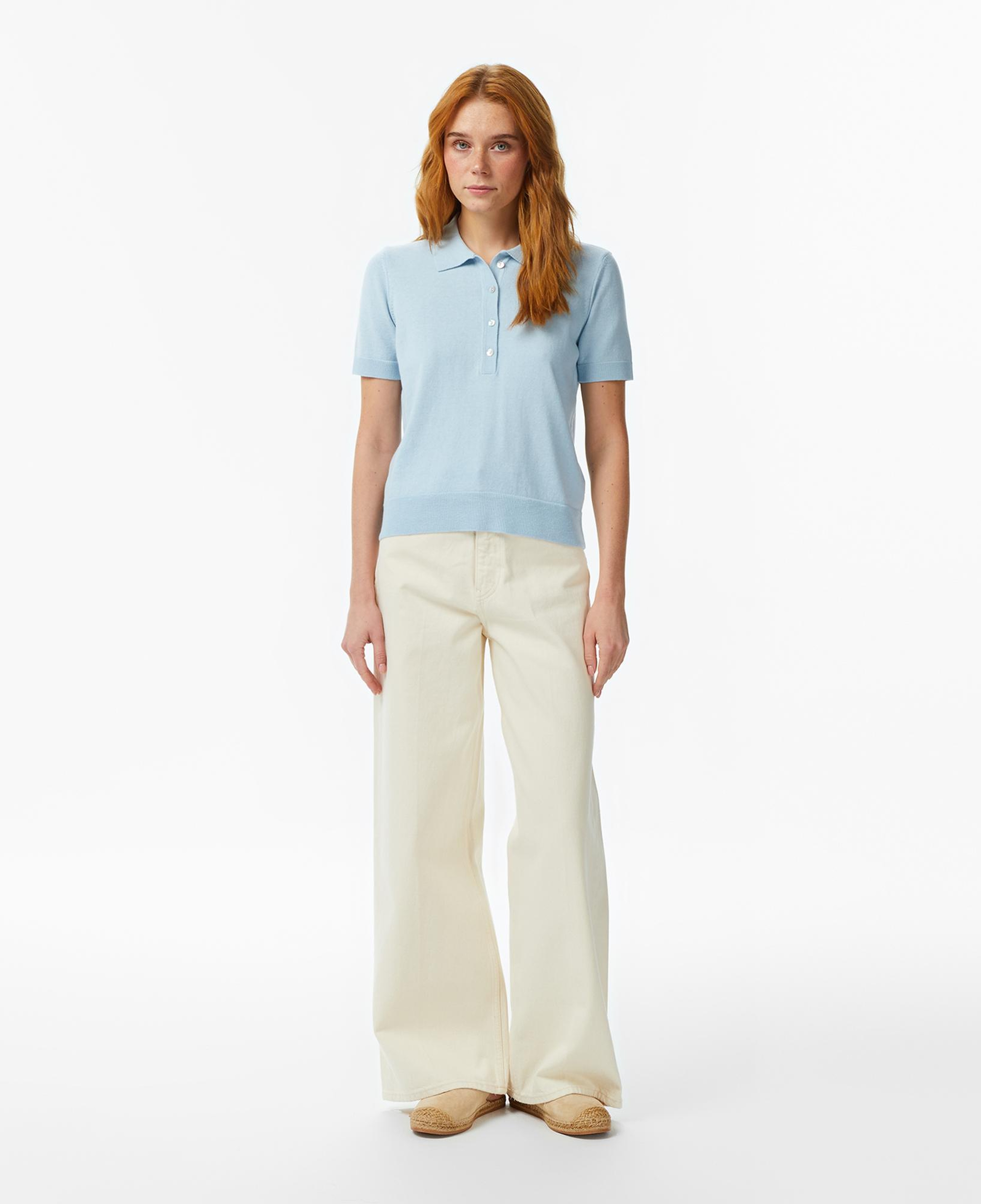 Nautica Kadın Mavi Regular Fit Triko Polo Yaka T-Shirt