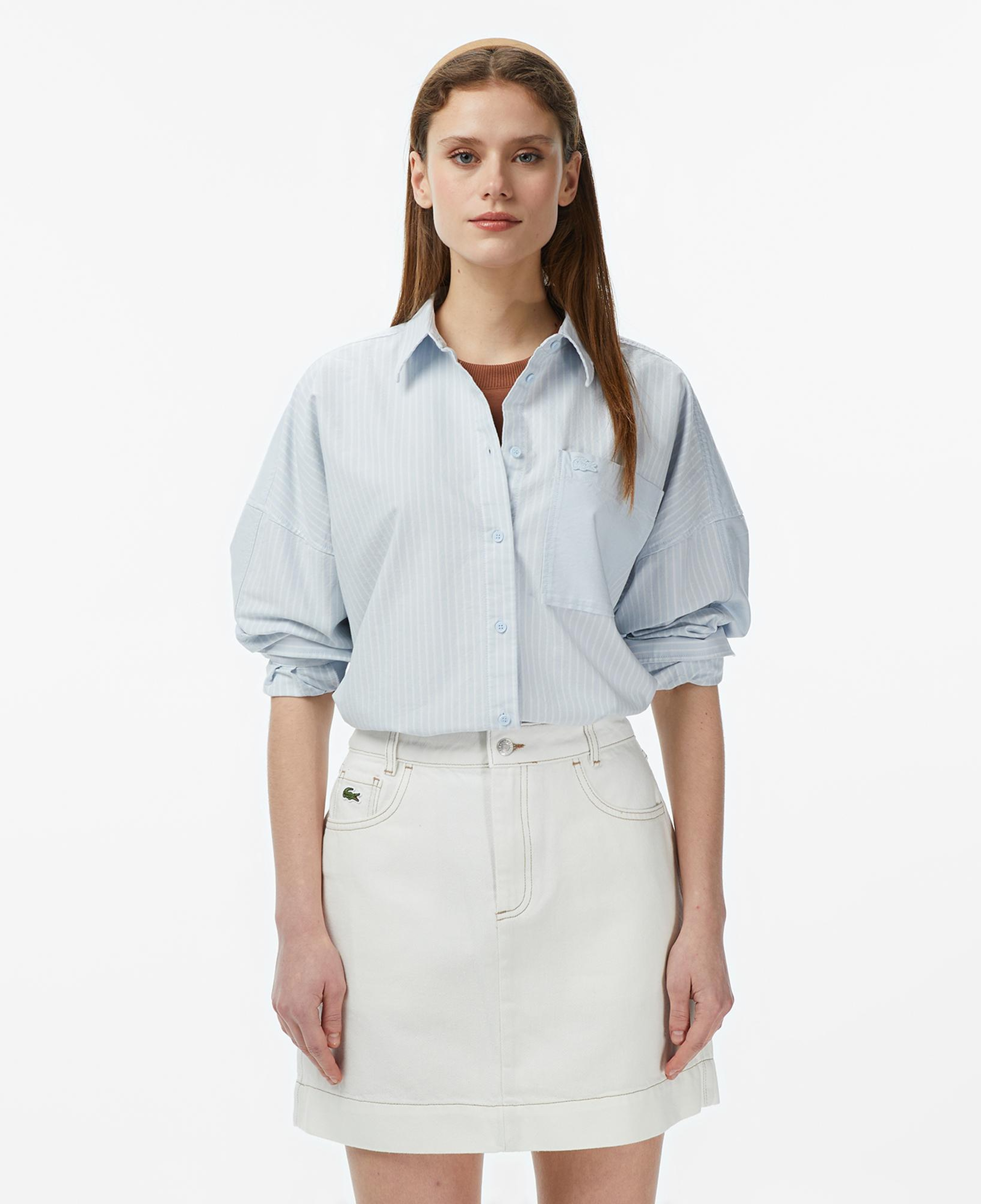 Lacoste Kadın Relaxed Fit Mavi Gömlek