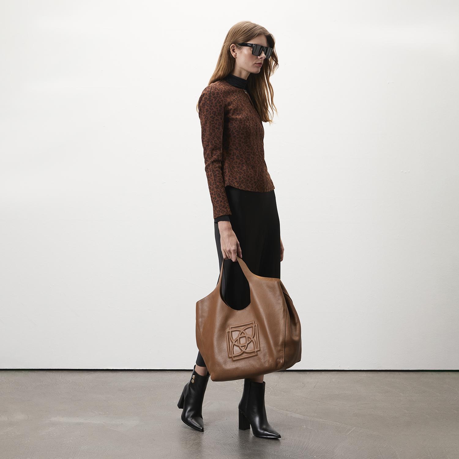 Deundria Leopar Kadın Panelli Fit Süet Ceket