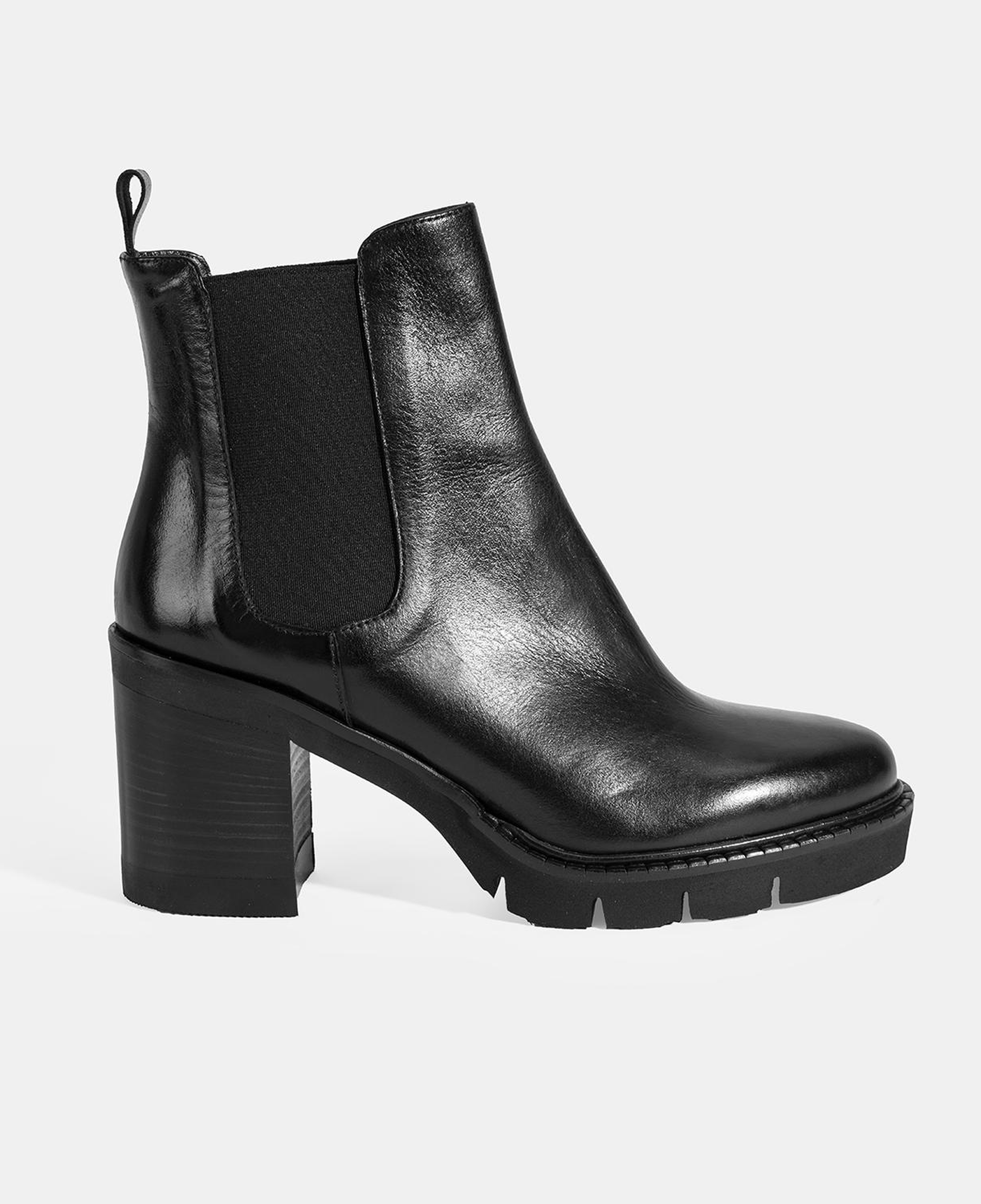 Luca Grossi Kadın Siyah Kalın Topuklu Deri Chelsea Bot