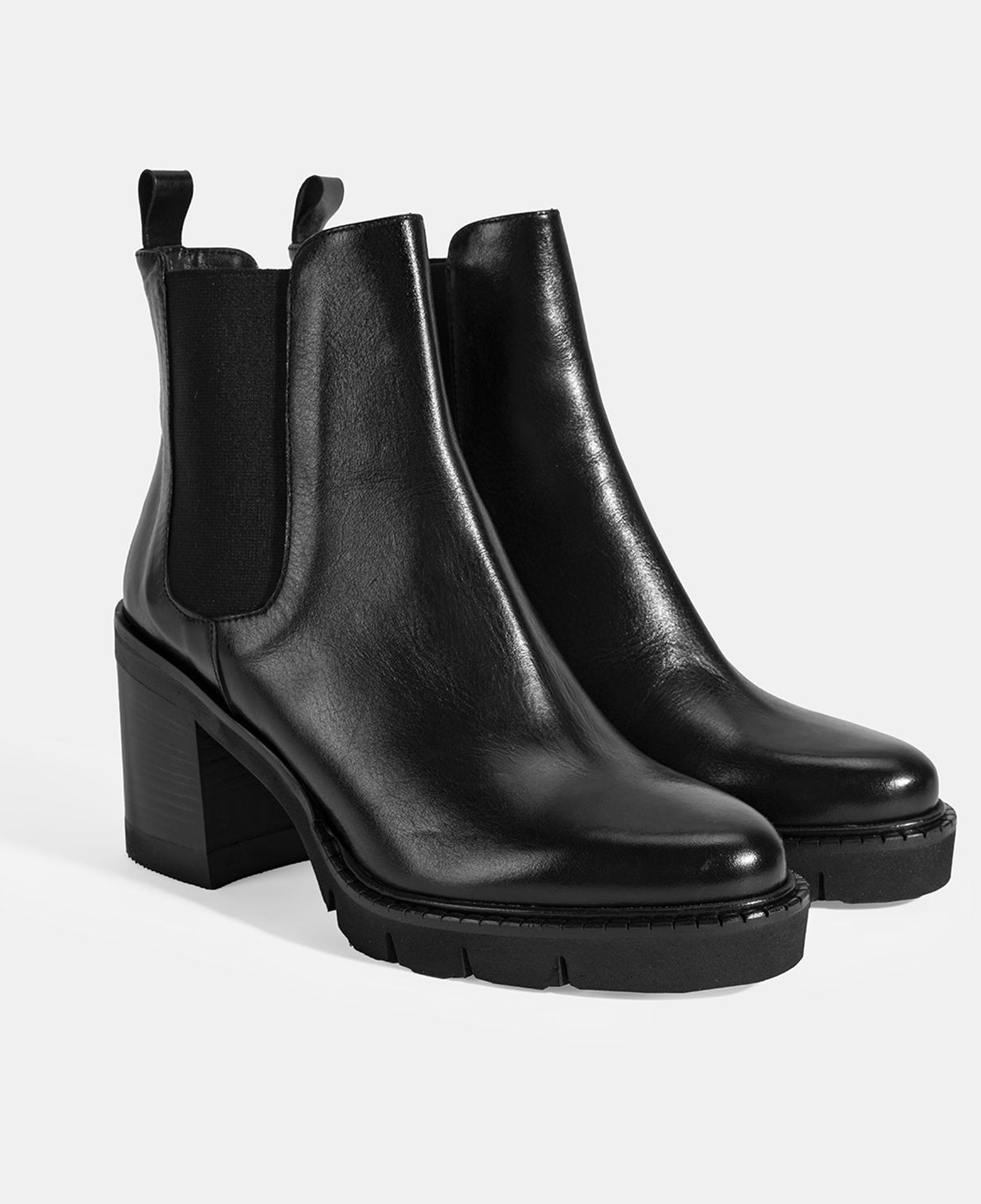 Luca Grossi Kadın Siyah Kalın Topuklu Deri Chelsea Bot