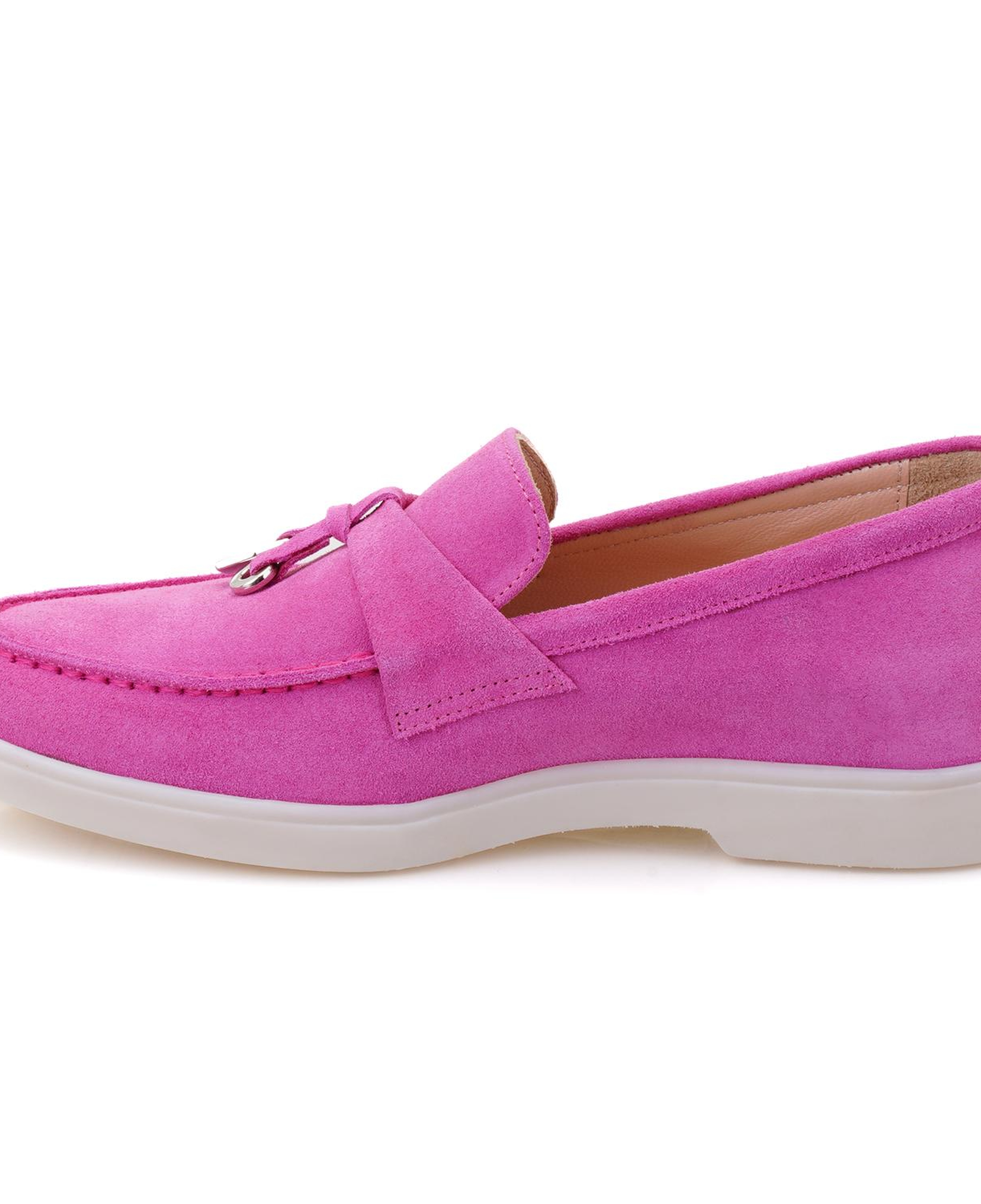 Kadın Pembe Süet Deri Loafer