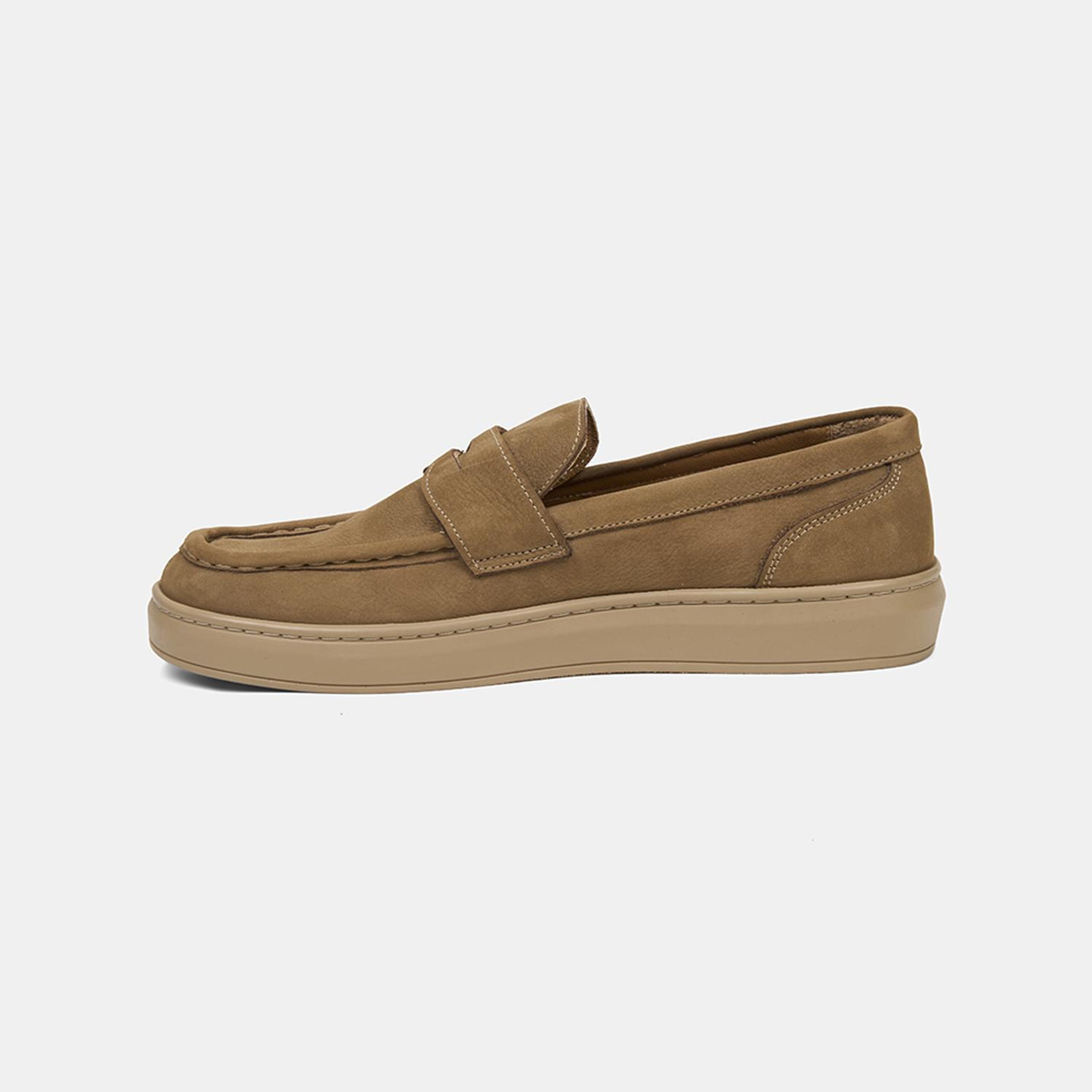 Erkek Vizon Nubuk Deri Loafer