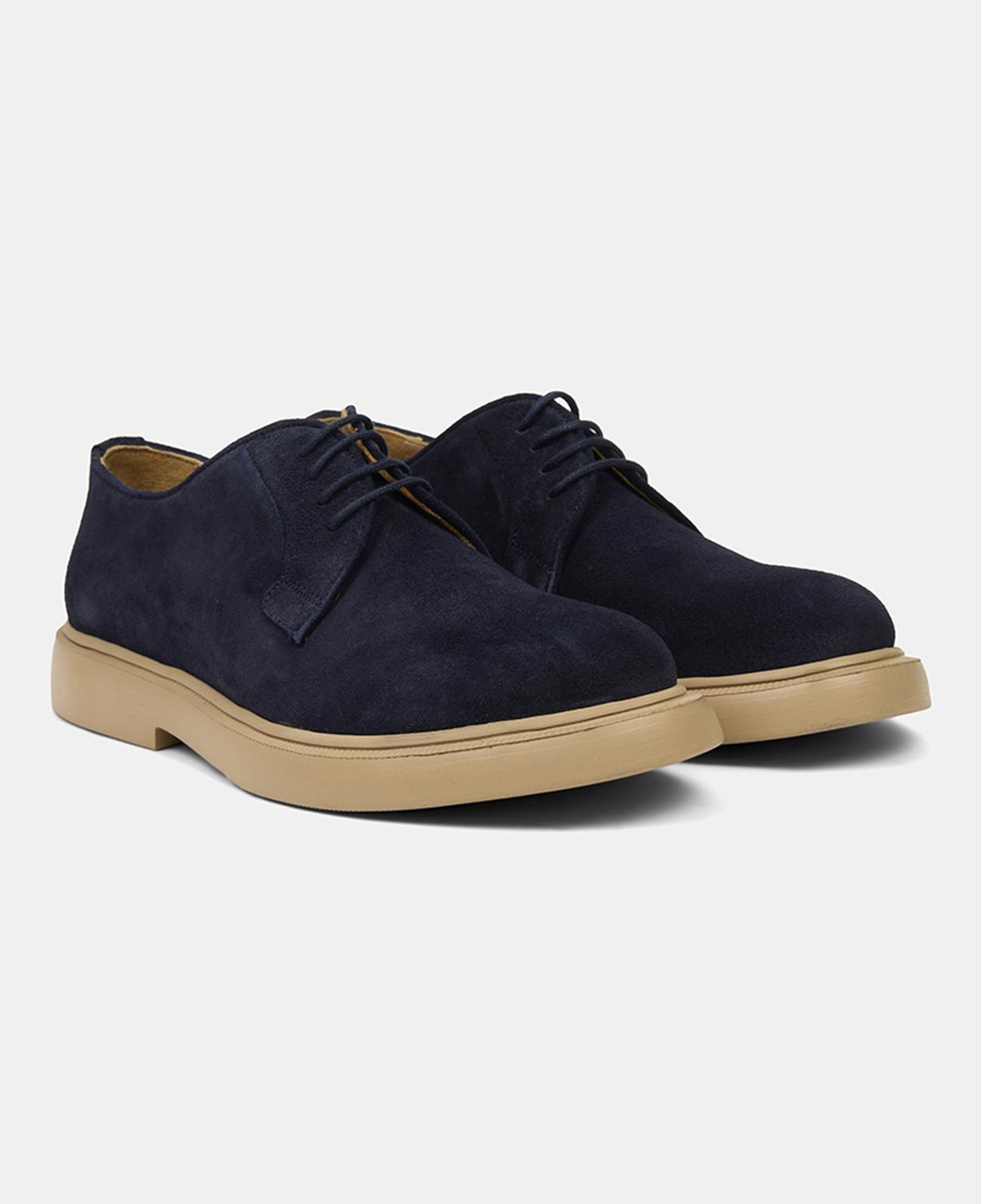 Erkek Lacivert Bağcıklı Süet Klasik Ayakkabı