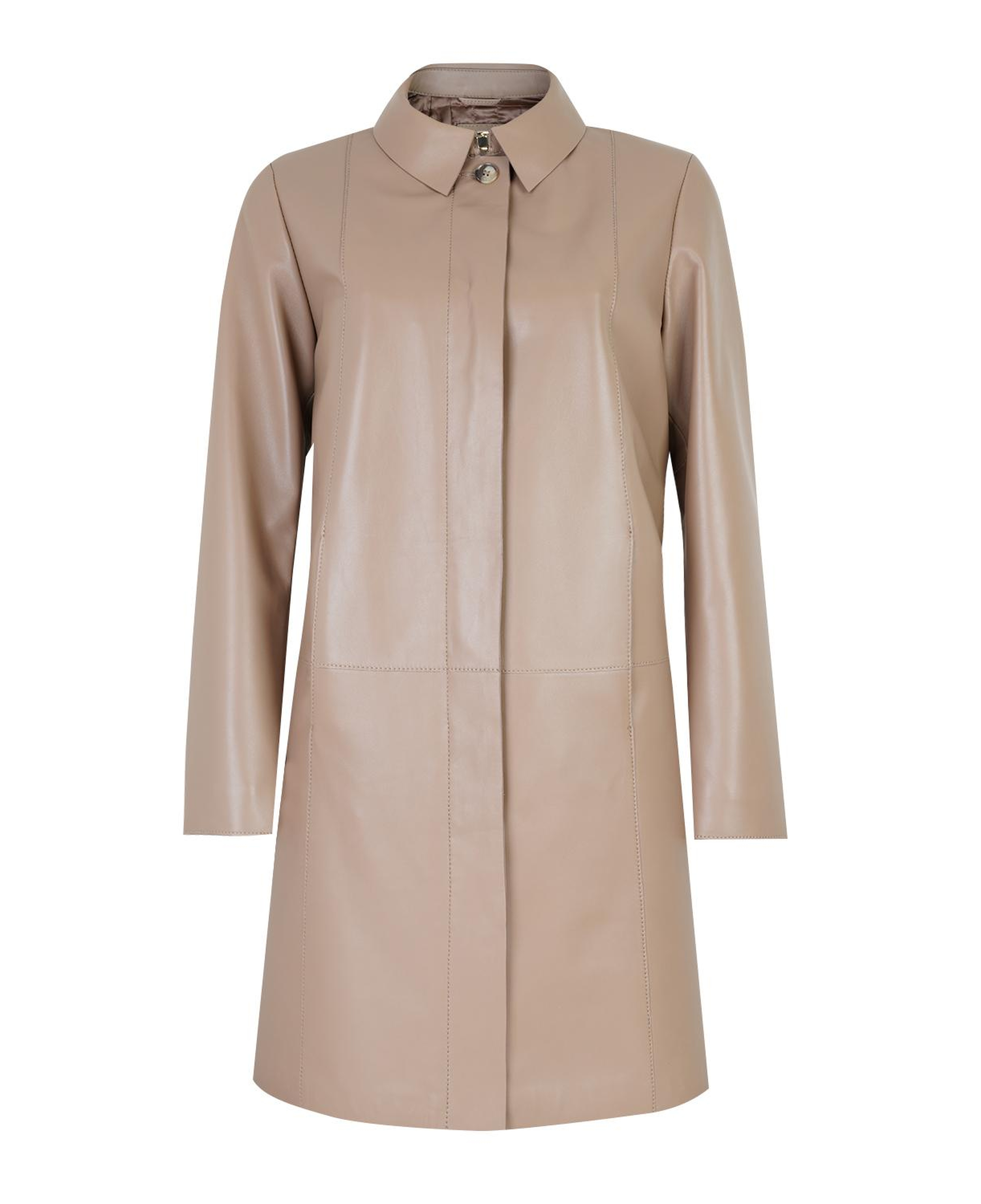 Catori Bej Kadın Deri Trençkot