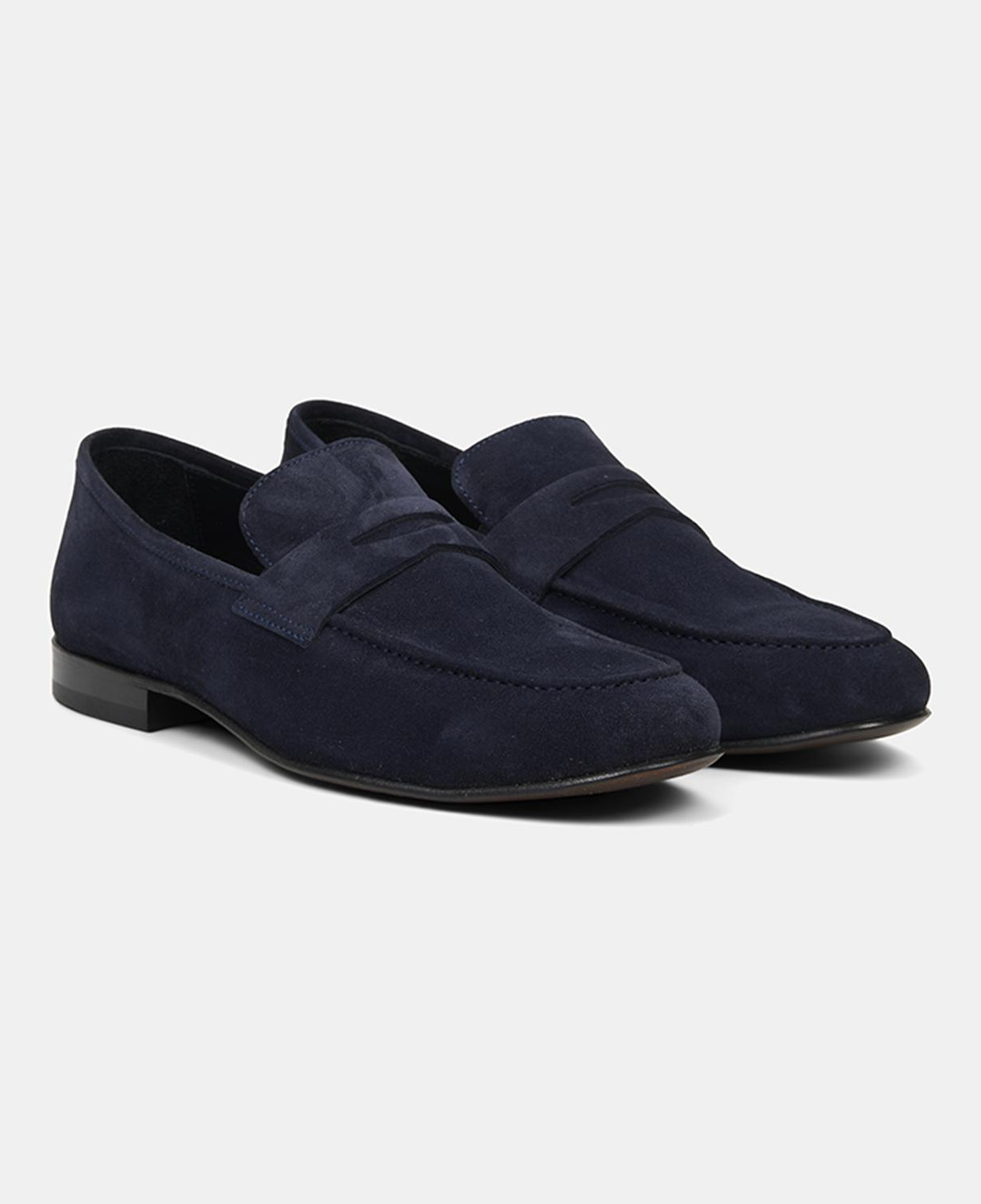 Erkek Lacivert Klasik Süet Loafer