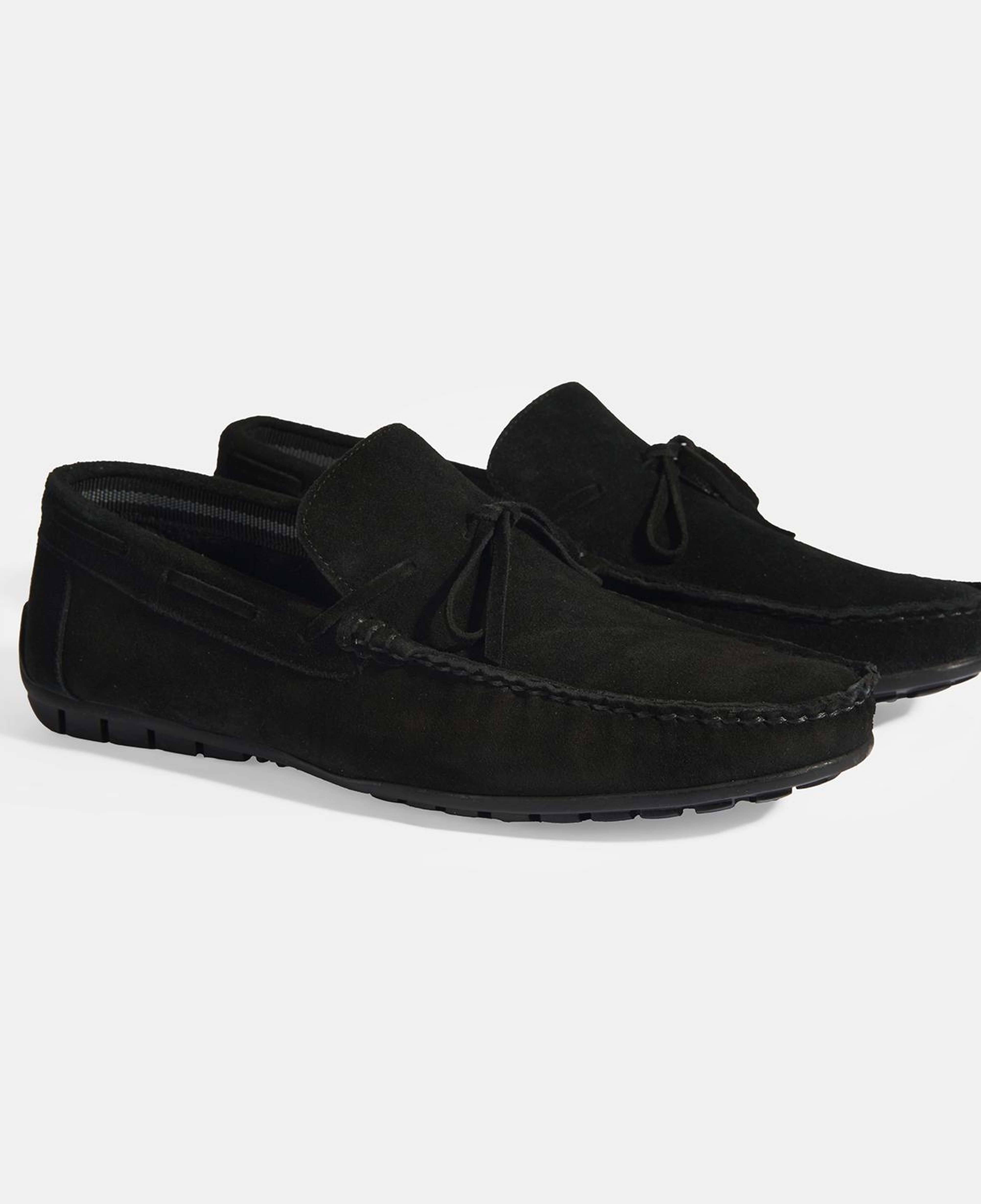Calandra Siyah Erkek Bağcık Detaylı Slip-On Süet Loafer