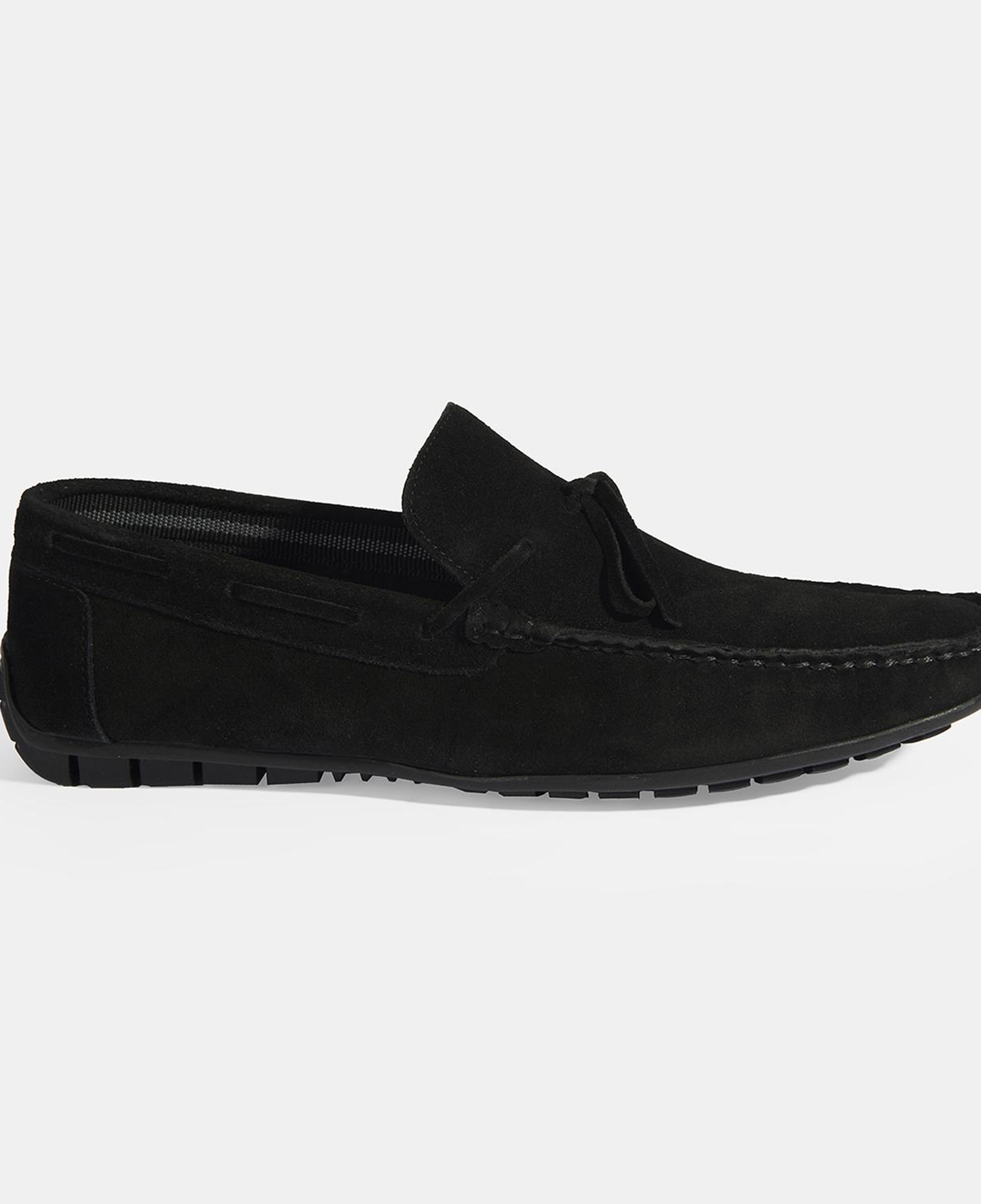 Calandra Siyah Erkek Bağcık Detaylı Slip-On Süet Loafer