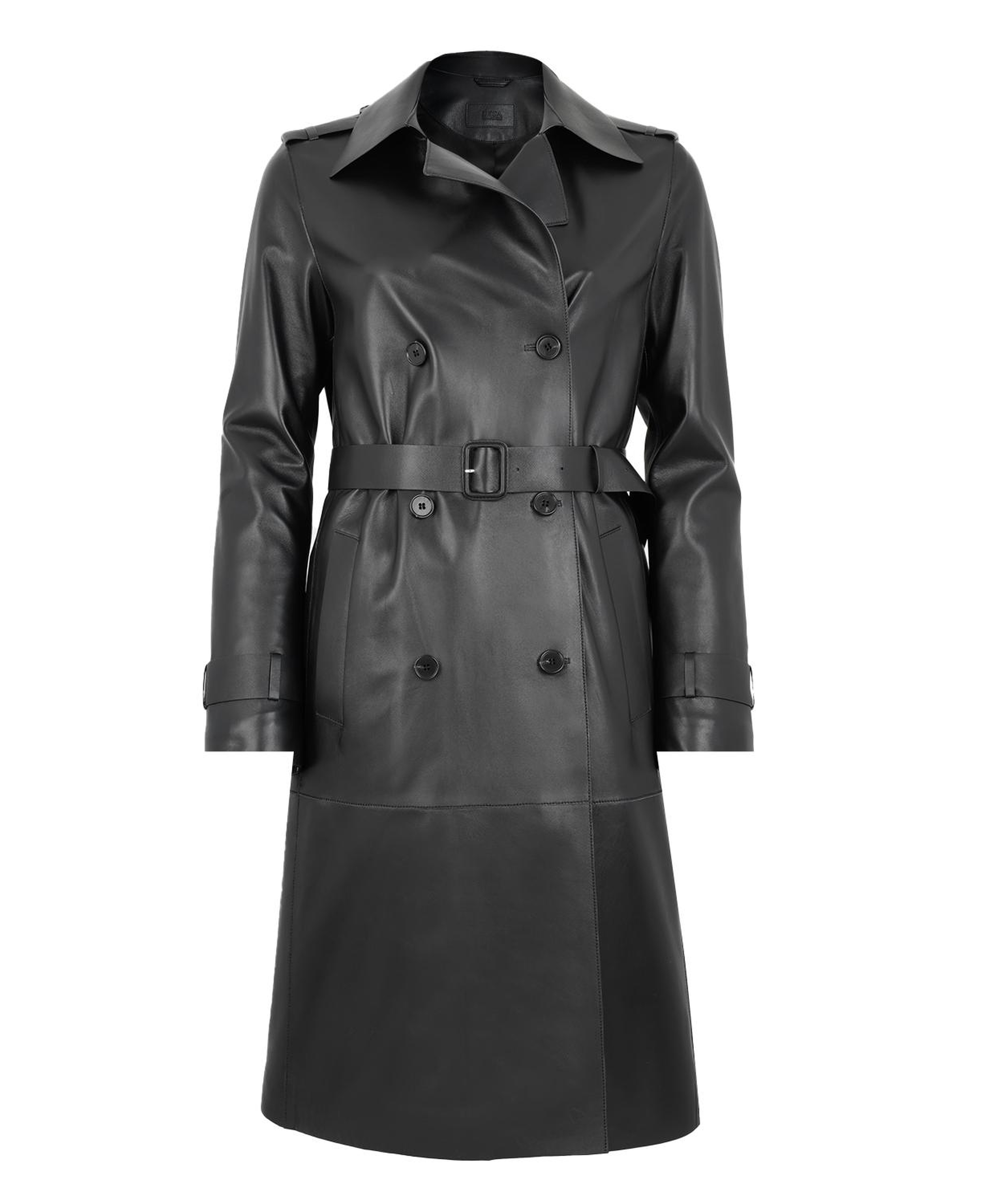 Annily Siyah Kadın Deri Trençkot