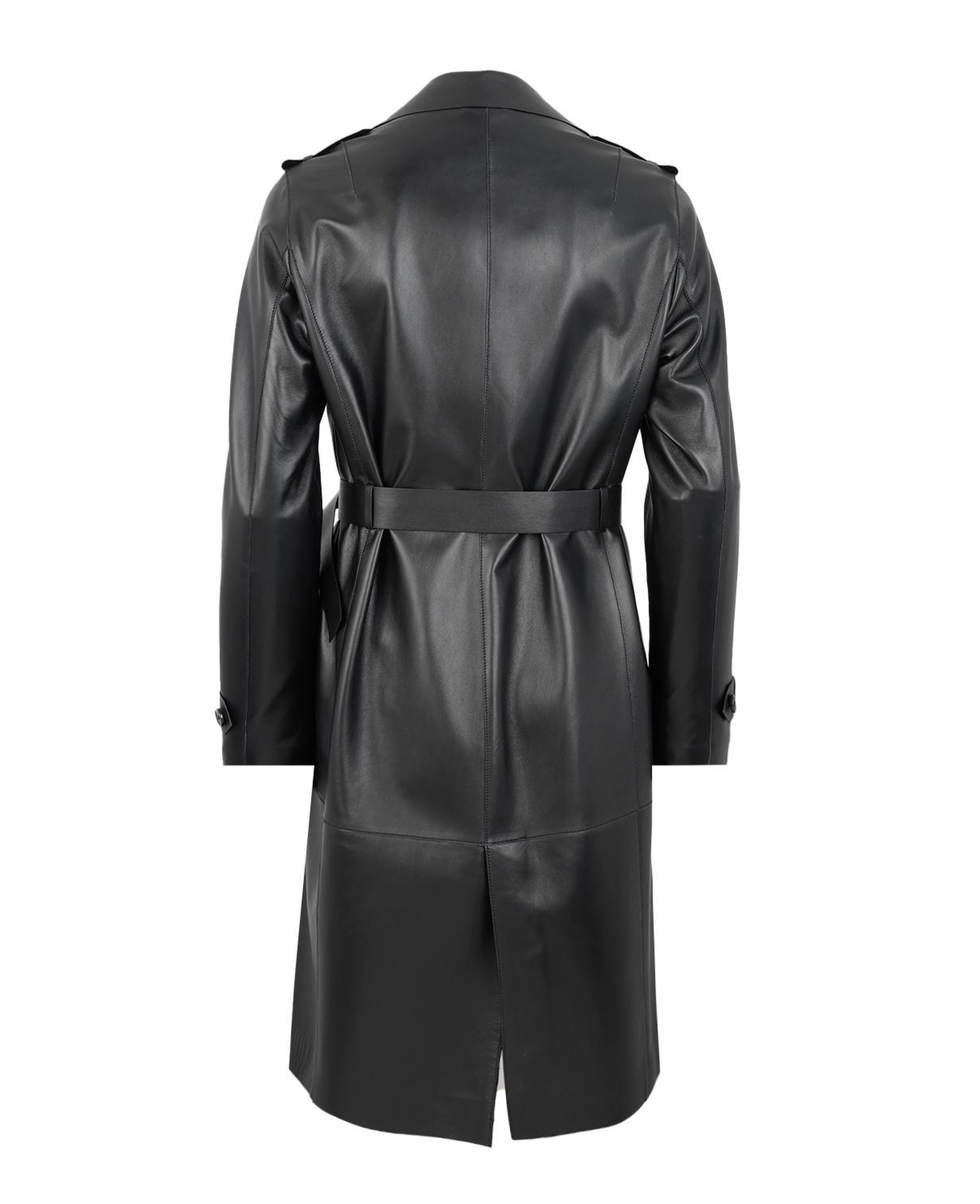 Annily Siyah Kadın Deri Trençkot