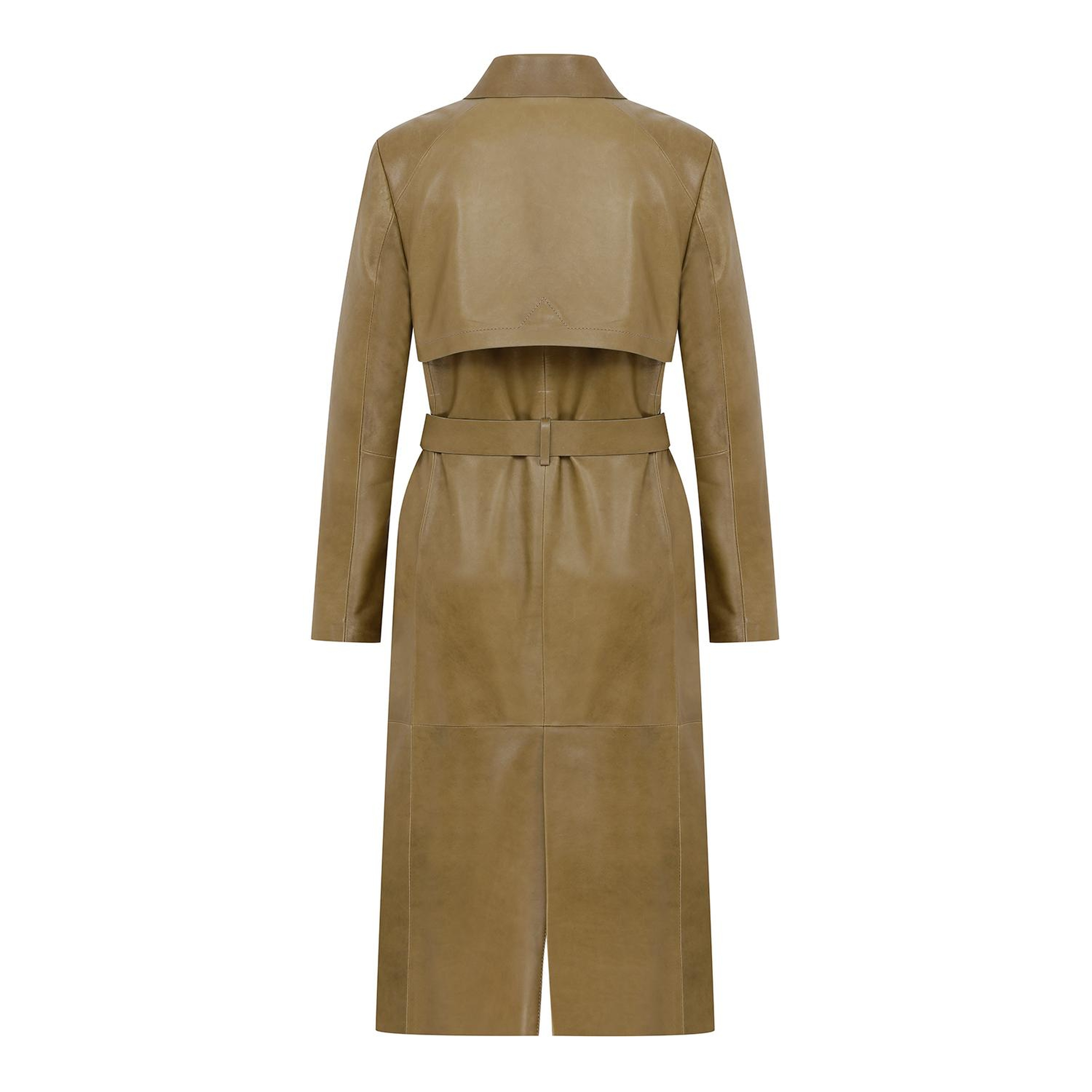 Caylee Kadın Haki Deri Trençkot