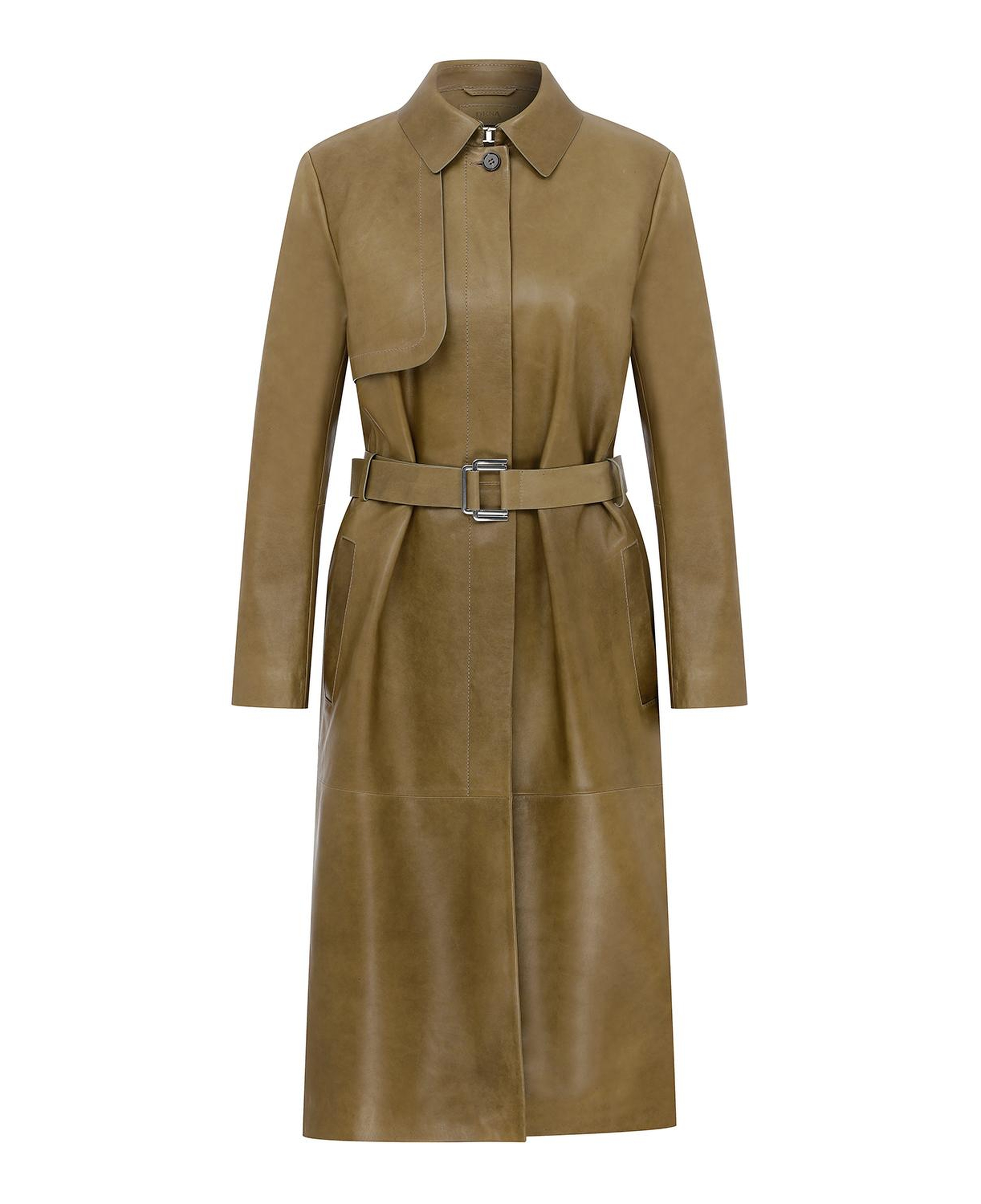 Caylee Kadın Haki Deri Trençkot