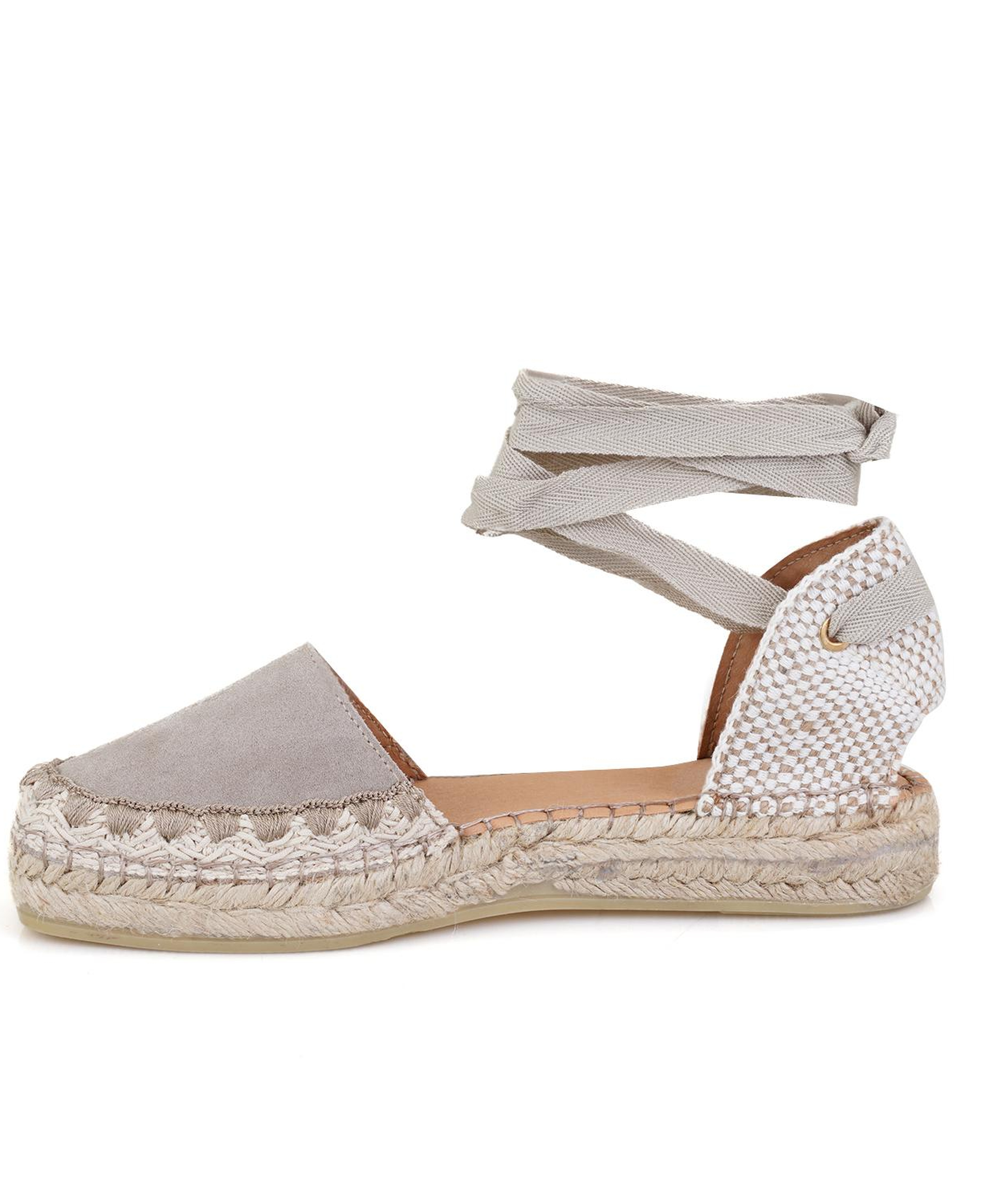 Kadın Vizon Deri Espadril Sandalet