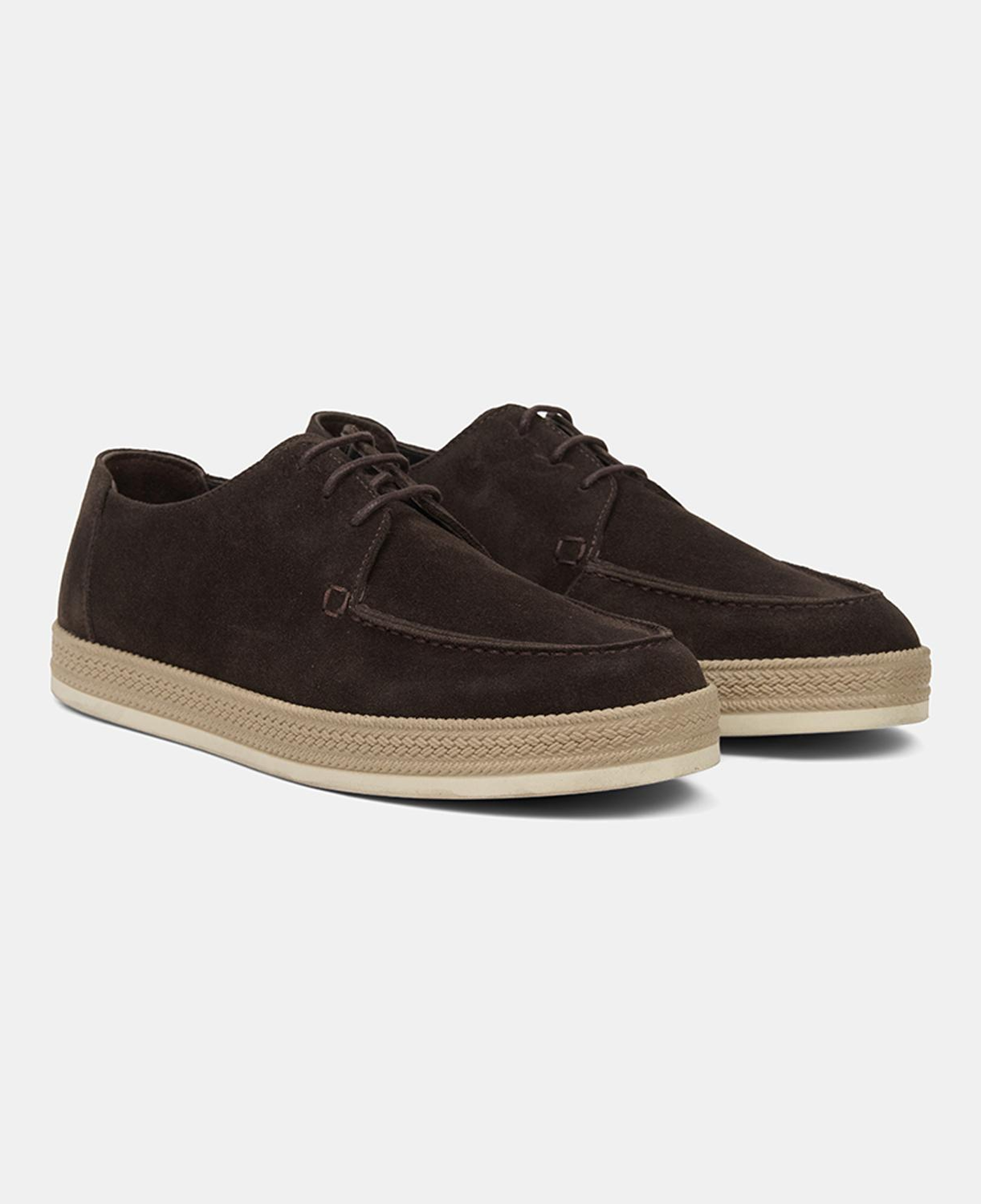 Erkek Acı Kahve Bağcıklı Süet Deri Günlük Ayakkabı