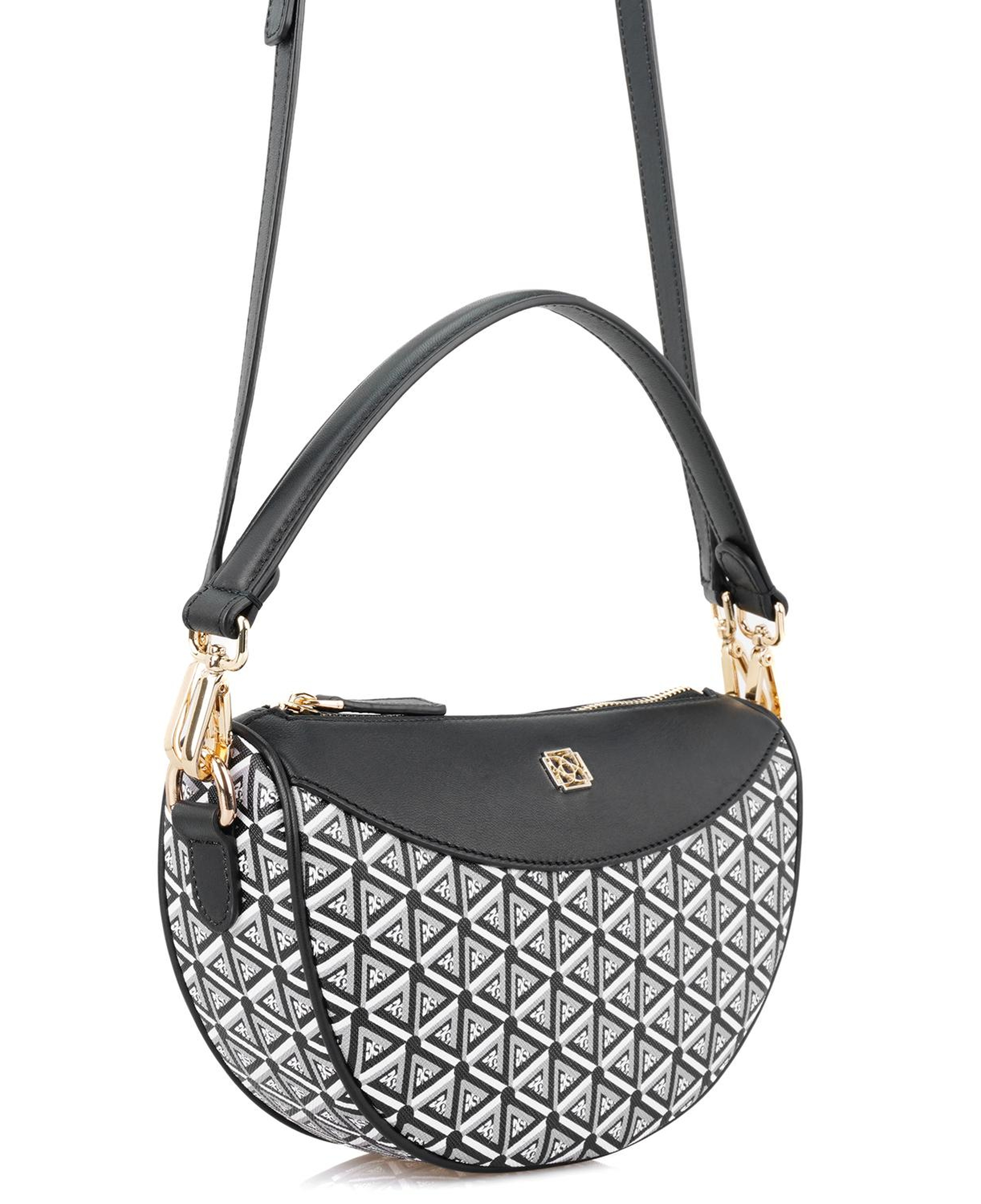 Aciano Siyah Kadın Monogram Omuz Çantası