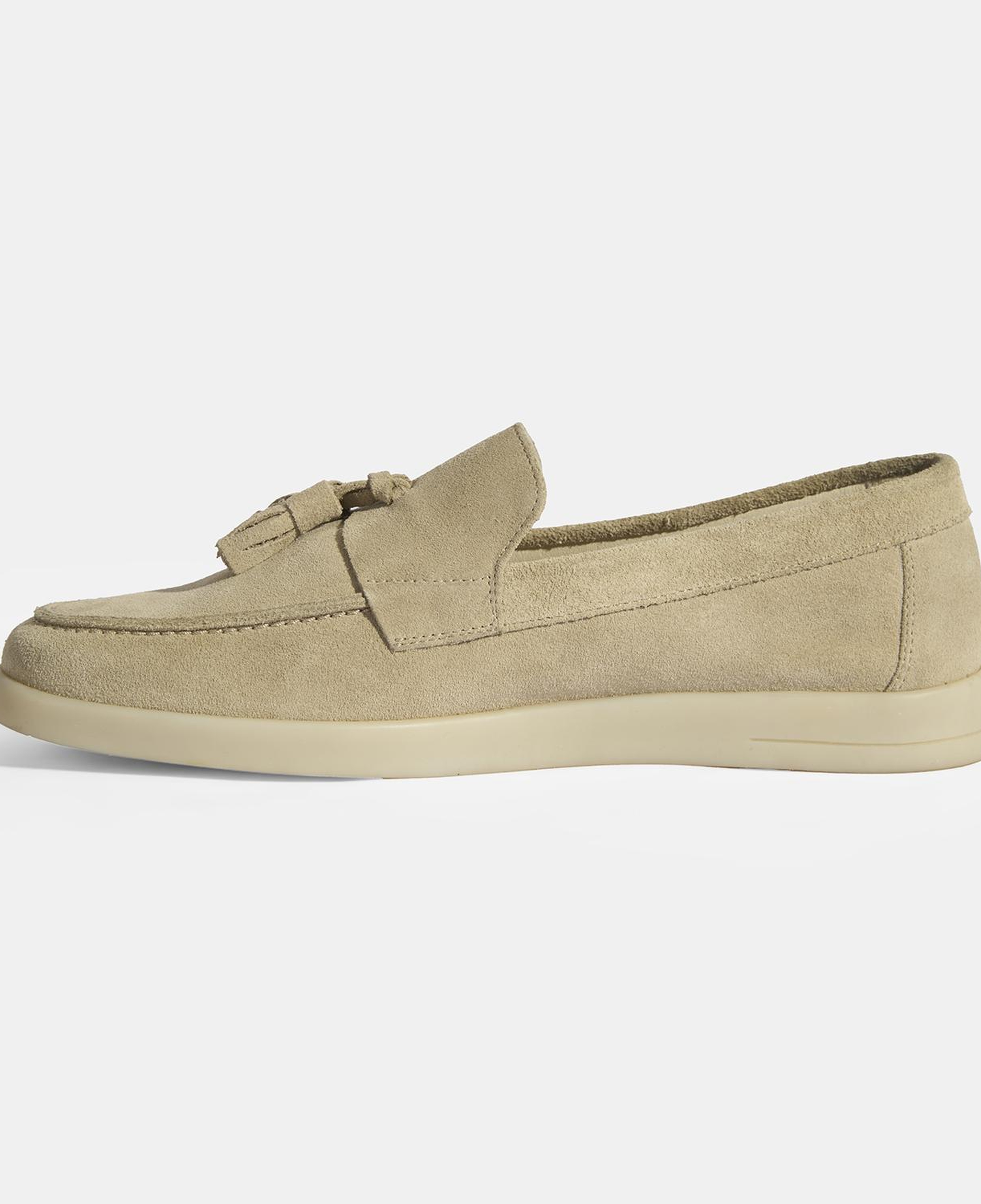 Bej Erkek Süet Püsküllü Loafer